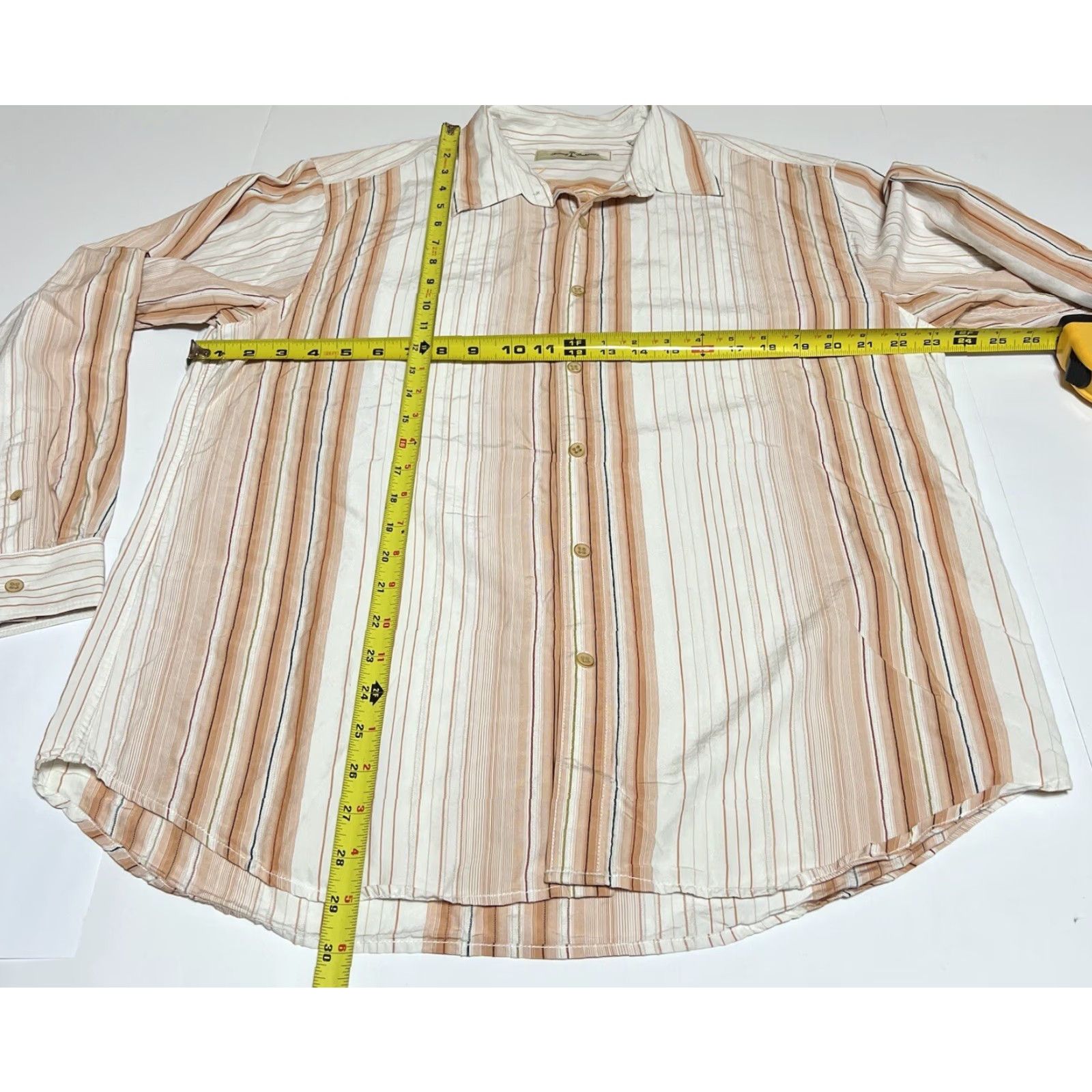 Tommy Bahama Tommy Bahama Shirt Men L Button Front 100% Silk Vertical Stripe Long Sleeve Multicolor Button-Up Casual Travel Resort Aloha Beach Size US L / EU 52-54 / 3 - 4 Thumbnail