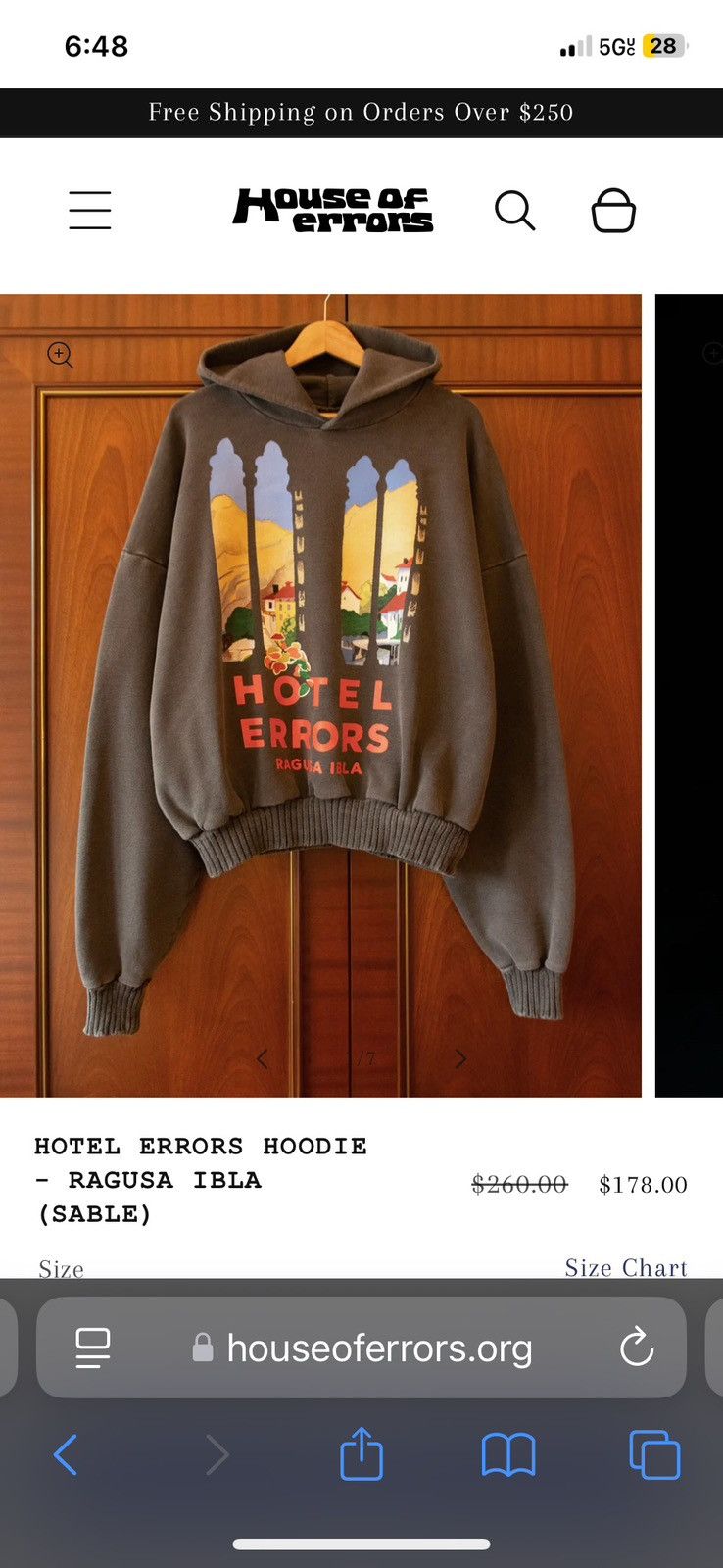 House of Errors House Of Errors Ragusa Ibla (Sable) Hoodie Size US XS / EU 42 / 0 - 1 Thumbnail