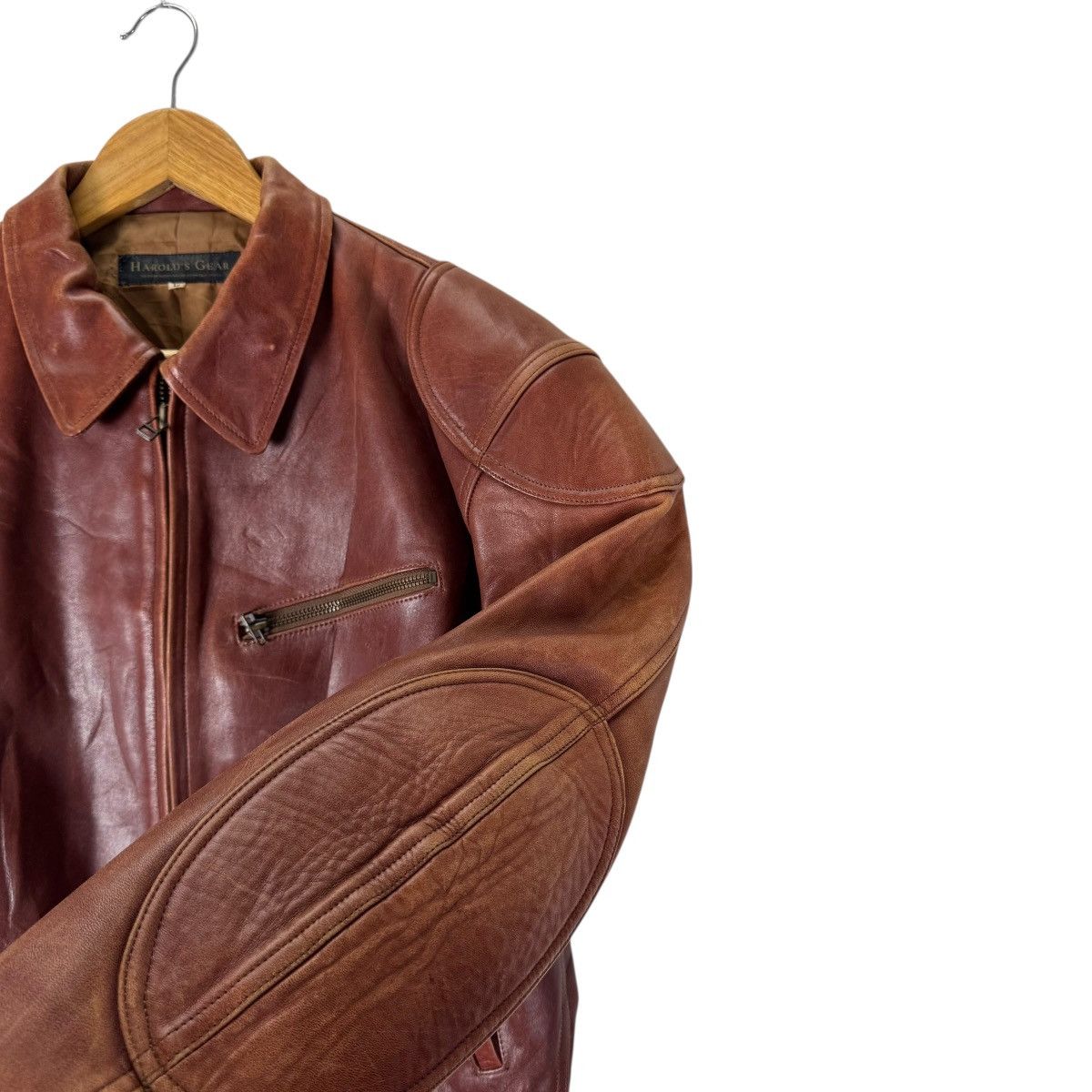 Genuine Leather ☀️HAROLD’S GEAR HORSEHIDE BIKERS LEATHER JACKET Size US L / EU 52-54 / 3 - 2 Thumbnail