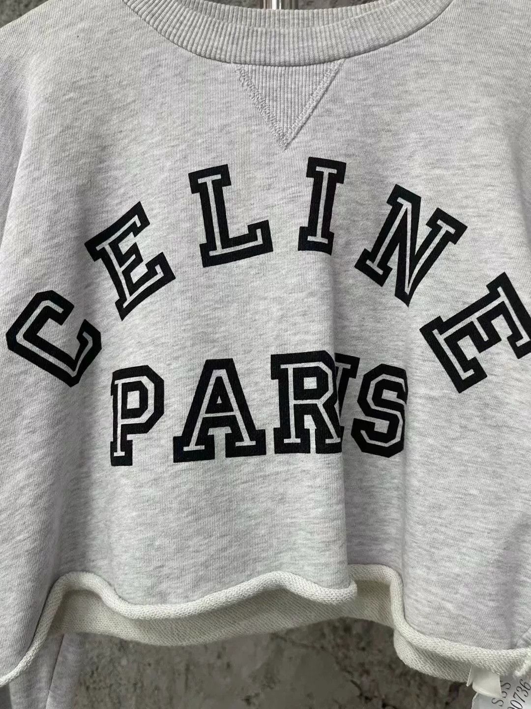 Celine Celine Gray Large Logo Short Sweatshirt Size US 28 / EU 44 - 5 Thumbnail
