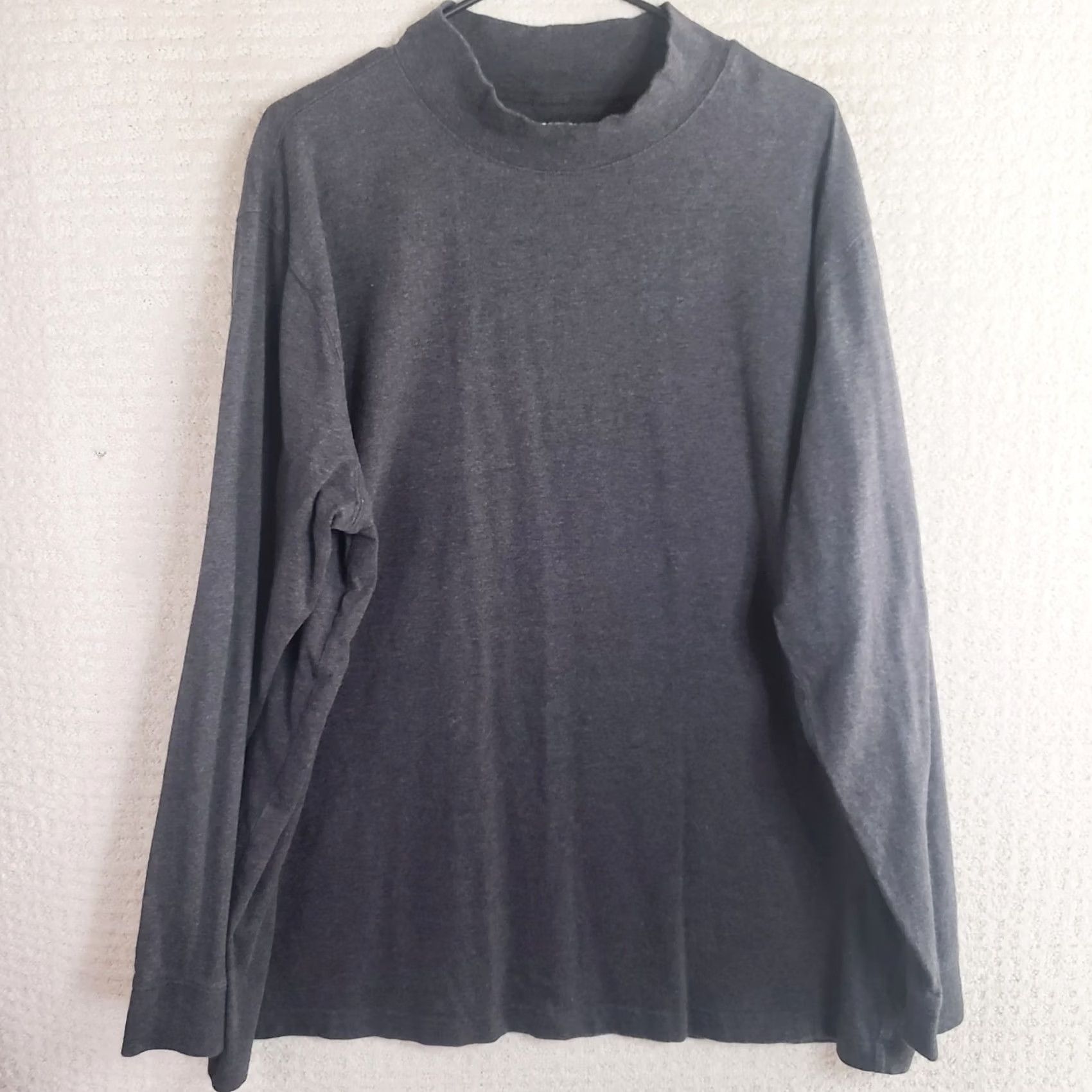 Lands' End Lands' End Men's Dark Charcoal Heather Super-T Mock Neck T-Shirt XXL Gray Mens Size US XXL / EU 58 / 5 - 2 Thumbnail