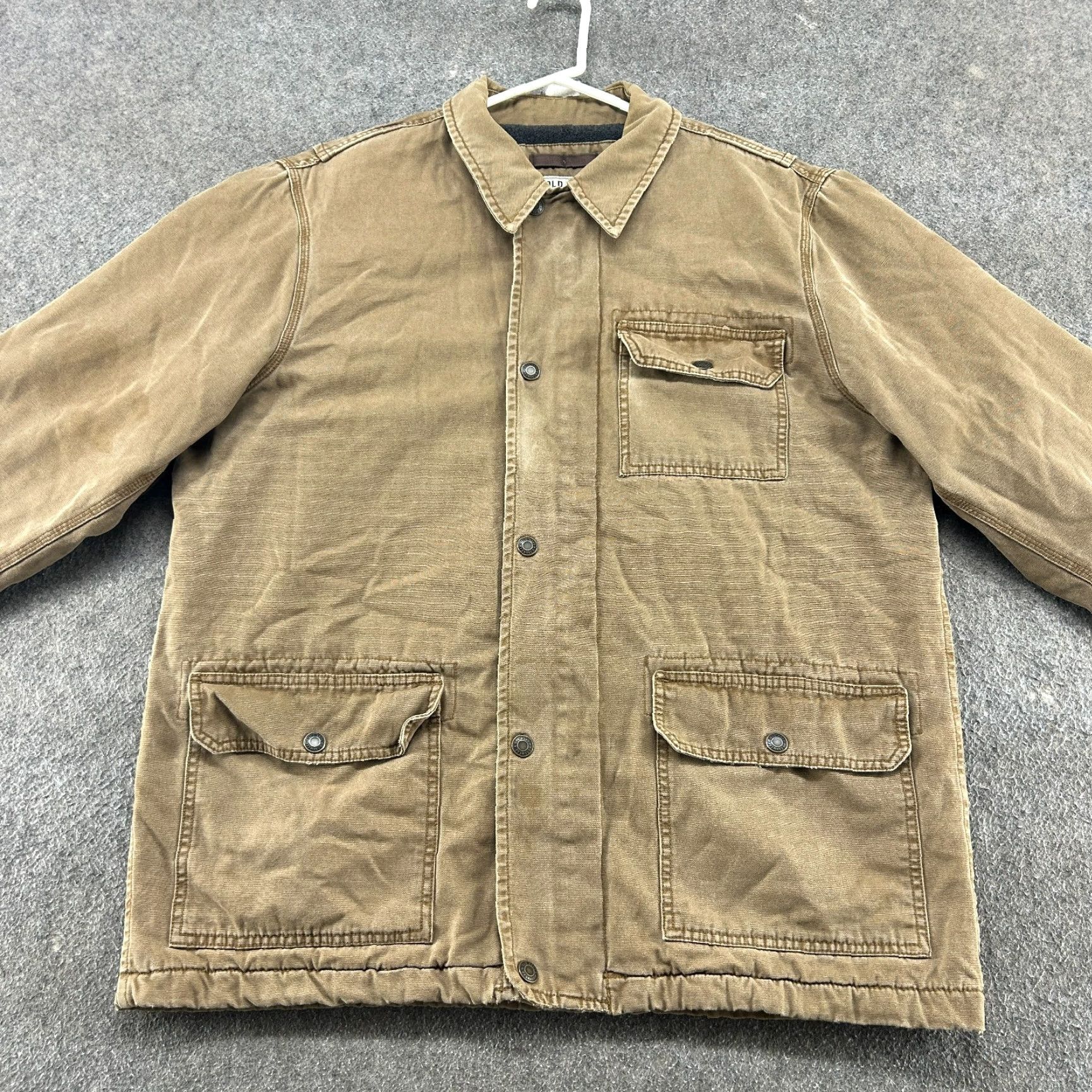 Old Navy VINTAGE Old Navy Jacket Mens L Brown Canvas Chore Barn Fleece Lined Workwear 90s Army Mens Size US L / EU 52-54 / 3 - 3 Thumbnail