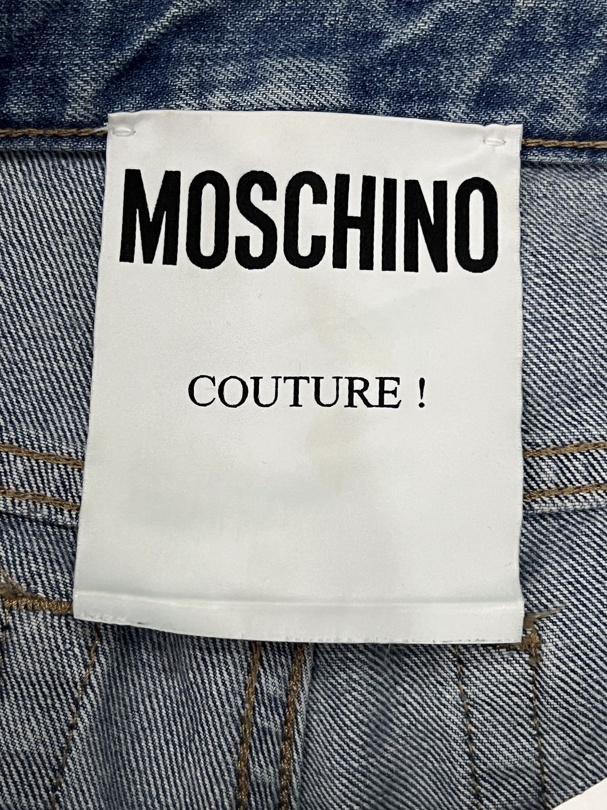 Moschino Moschino by Jeremy Scott SS15 Runway Logo Tape Panel Jeans Size US 32 / EU 48 - 12 Thumbnail