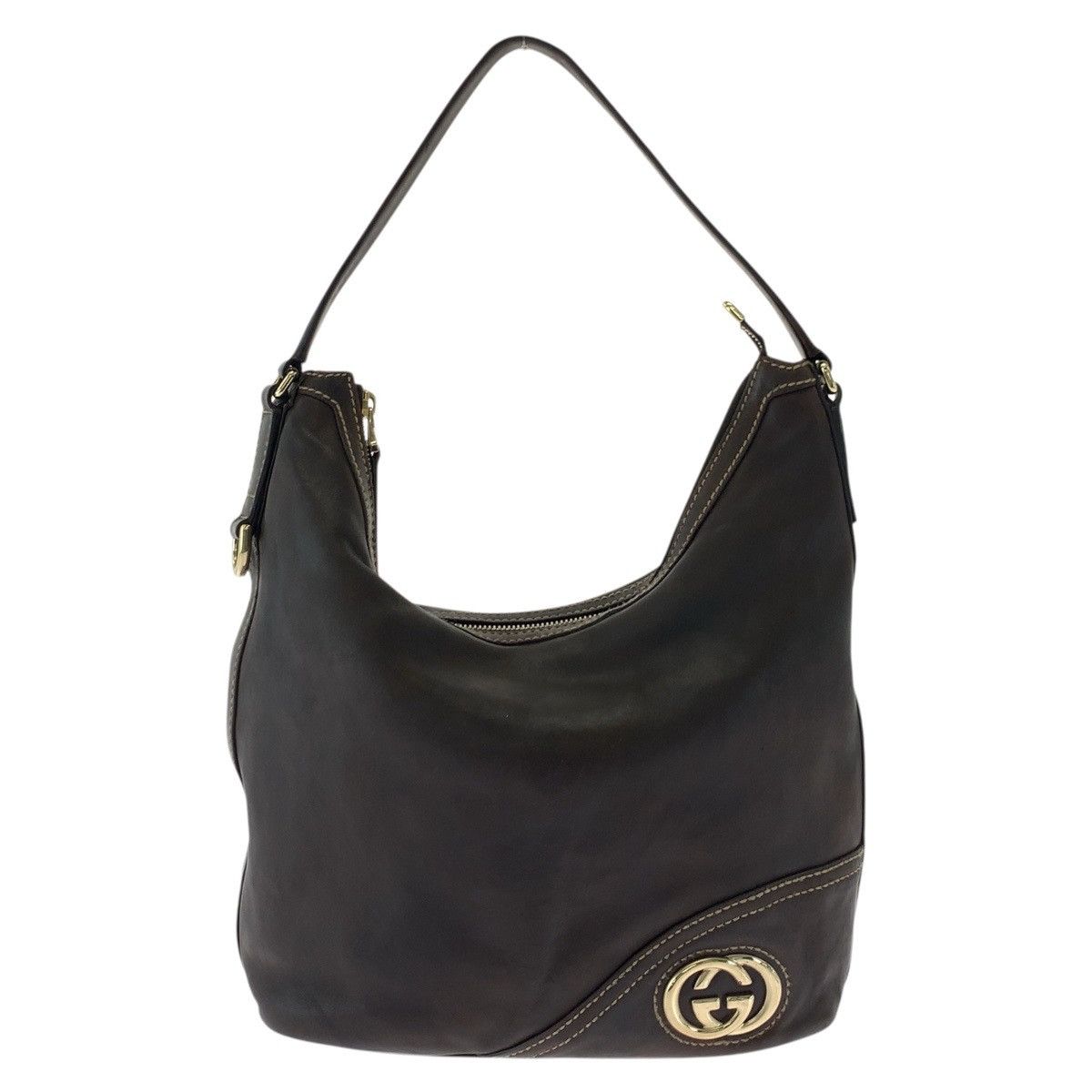 Gucci Gucci Interlocking Leather Shoulder Bag Leather Shoulder Bag 182491 in Brown, Women's