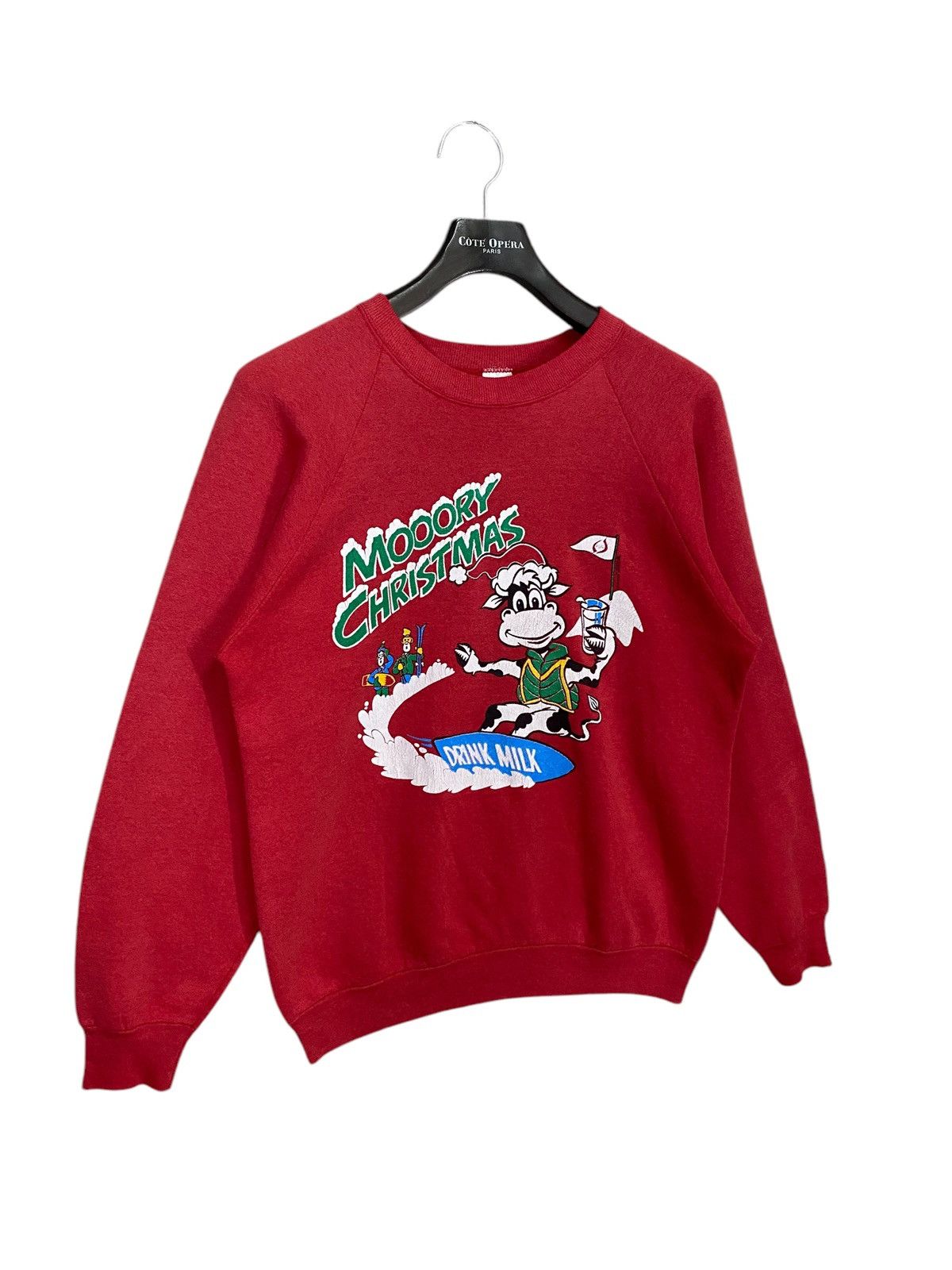 Fruit Of The Loom × Vintage Vintage 80s mooory chirstmas drink milk sweatshirt crewneck Size US L / EU 52-54 / 3 - 3 Thumbnail