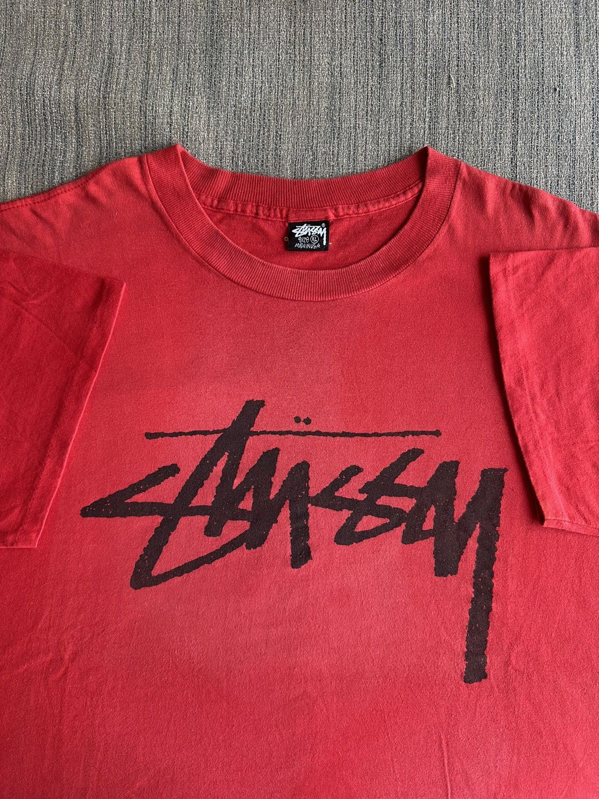 Stussy × Vintage Vintage 80’s Rare Stussy Classic Signature USA Tshirt Size US XL / EU 56 / 4 - 2 Thumbnail