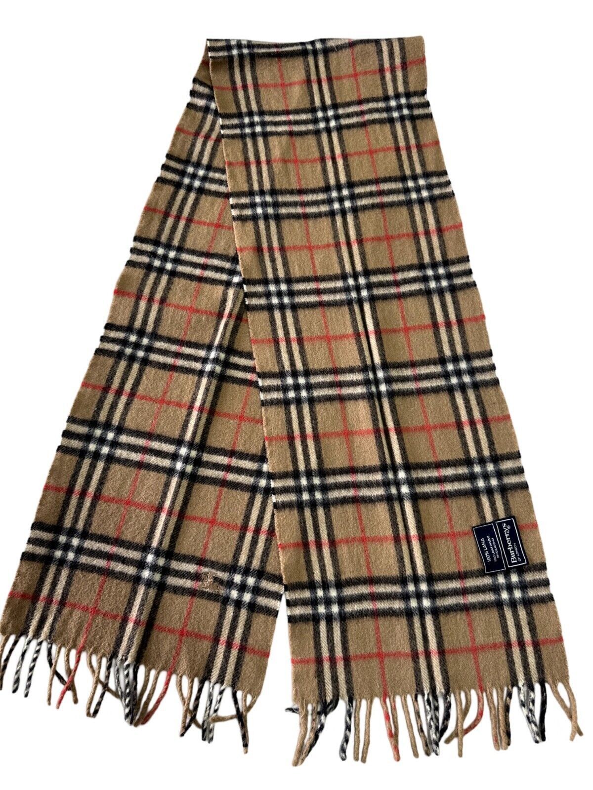 Burberry Burberry Vintage Unisex Scarf Beige 100% LANA Wool Size ONE SIZE - 1 Thumbnail