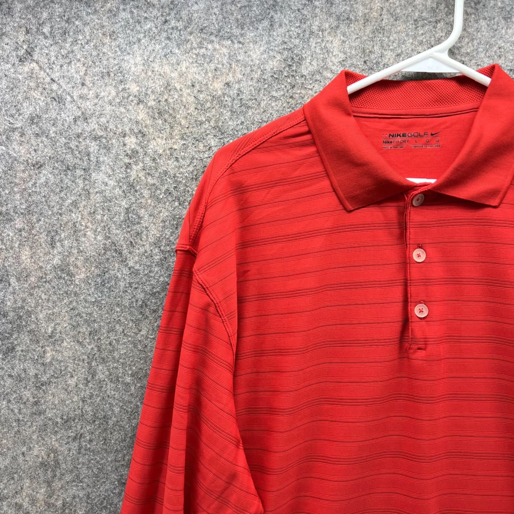 Nike VINTAGE Nike Polo Shirt Men Large Adult Red Athletic Dri Fit Polyester Golf Long Sleeve Size US L / EU 52-54 / 3 - 3 Thumbnail