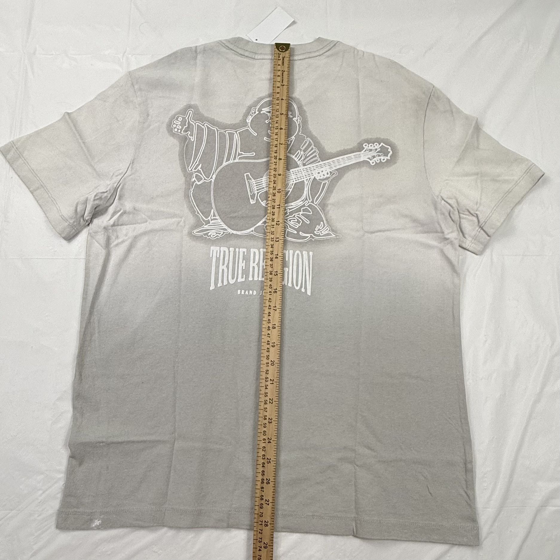 True Religion True Religion Mens Grey Ombre Buddha Guitar T-Shirt Medium Size US M / EU 48-50 / 2 - 3 Thumbnail