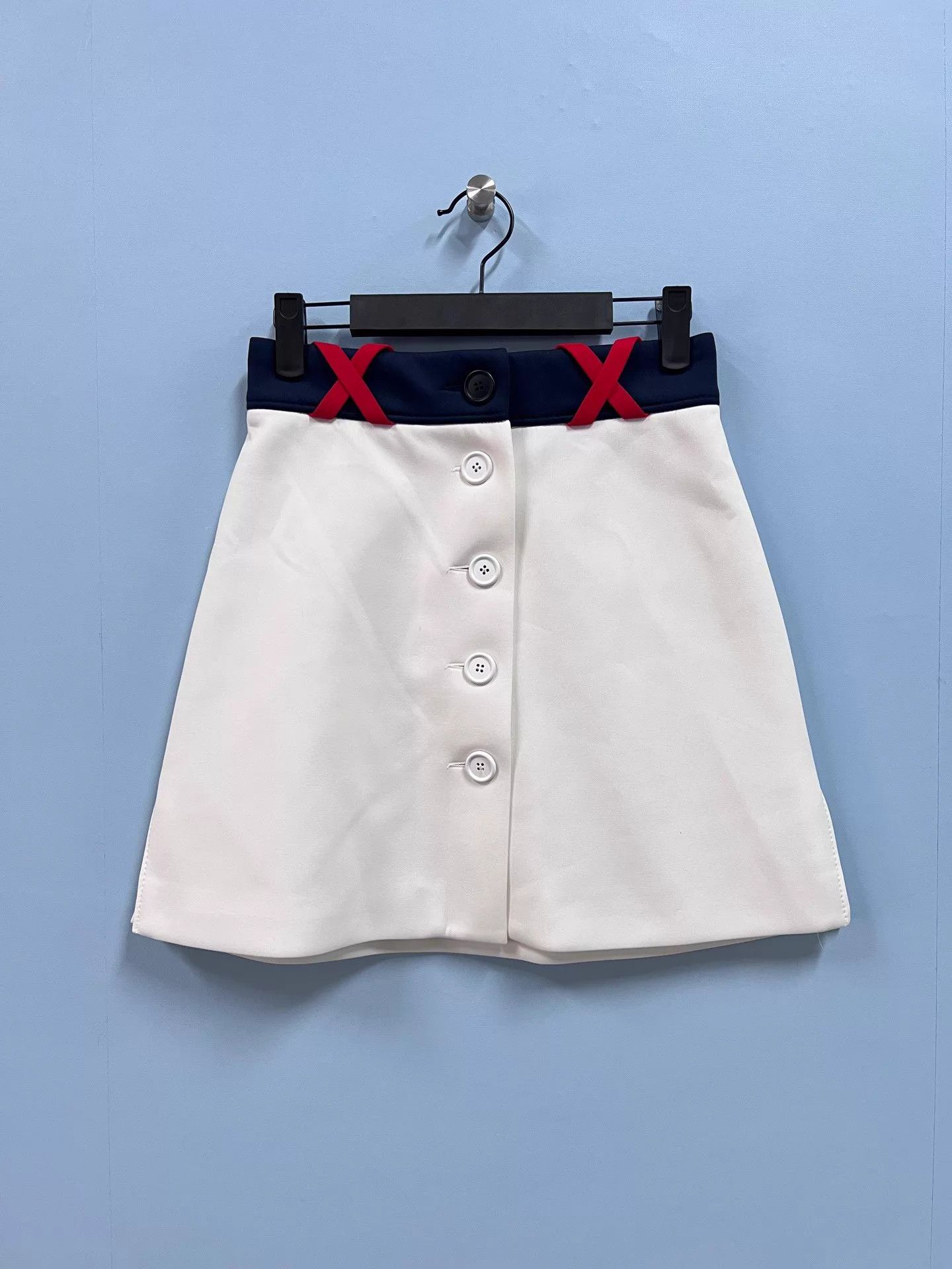 Miu Miu MIU MIU A-line white button short skirt 36 99 new Size 25" / US 0 / IT 36 - 1 Thumbnail