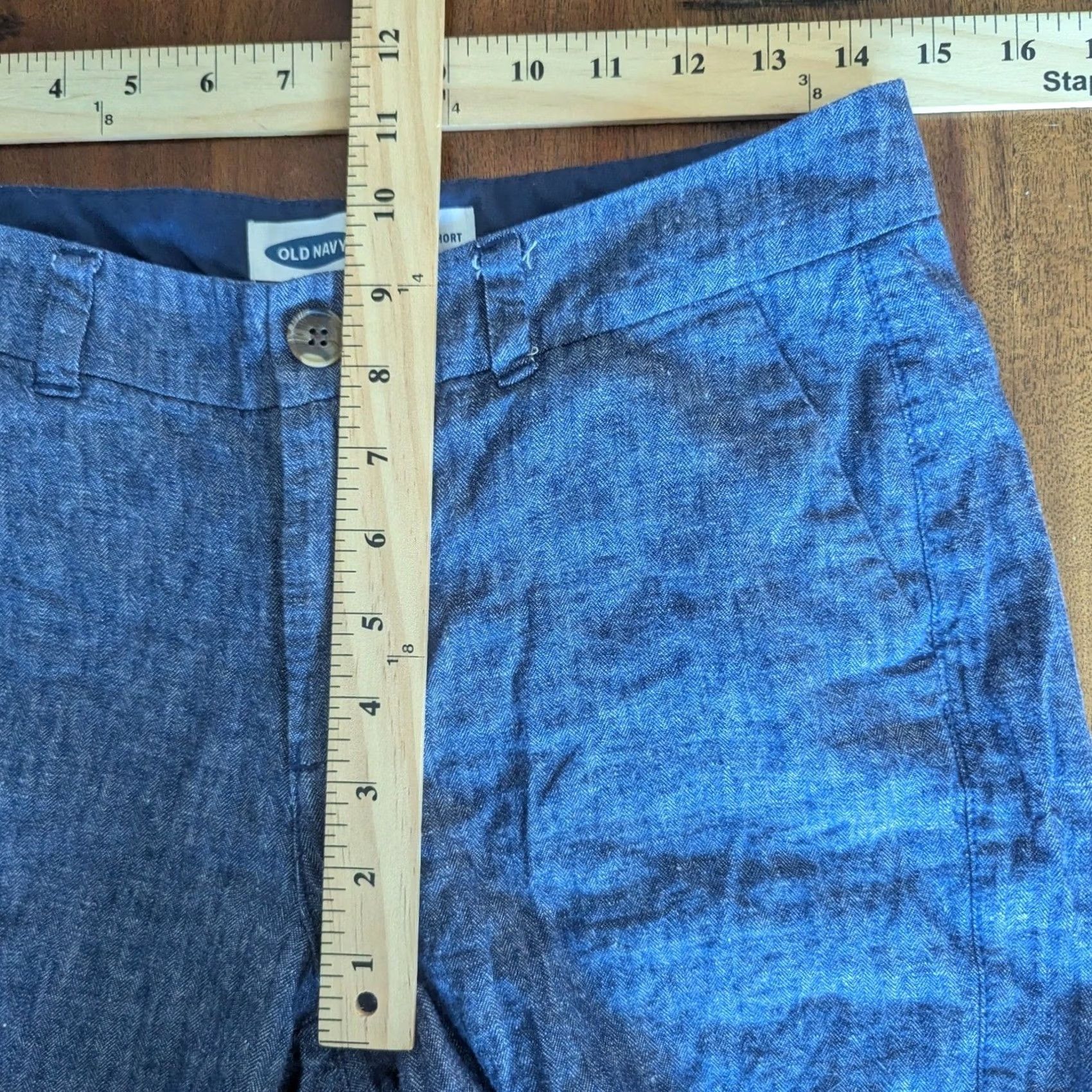 Old Navy VINTAGE: Old Navy Everyday Short Blue Linen Blend Mid Rise 5 in Inseam Sz 2 Preppy Size 24" / US 00 / IT 34 - 5 Thumbnail