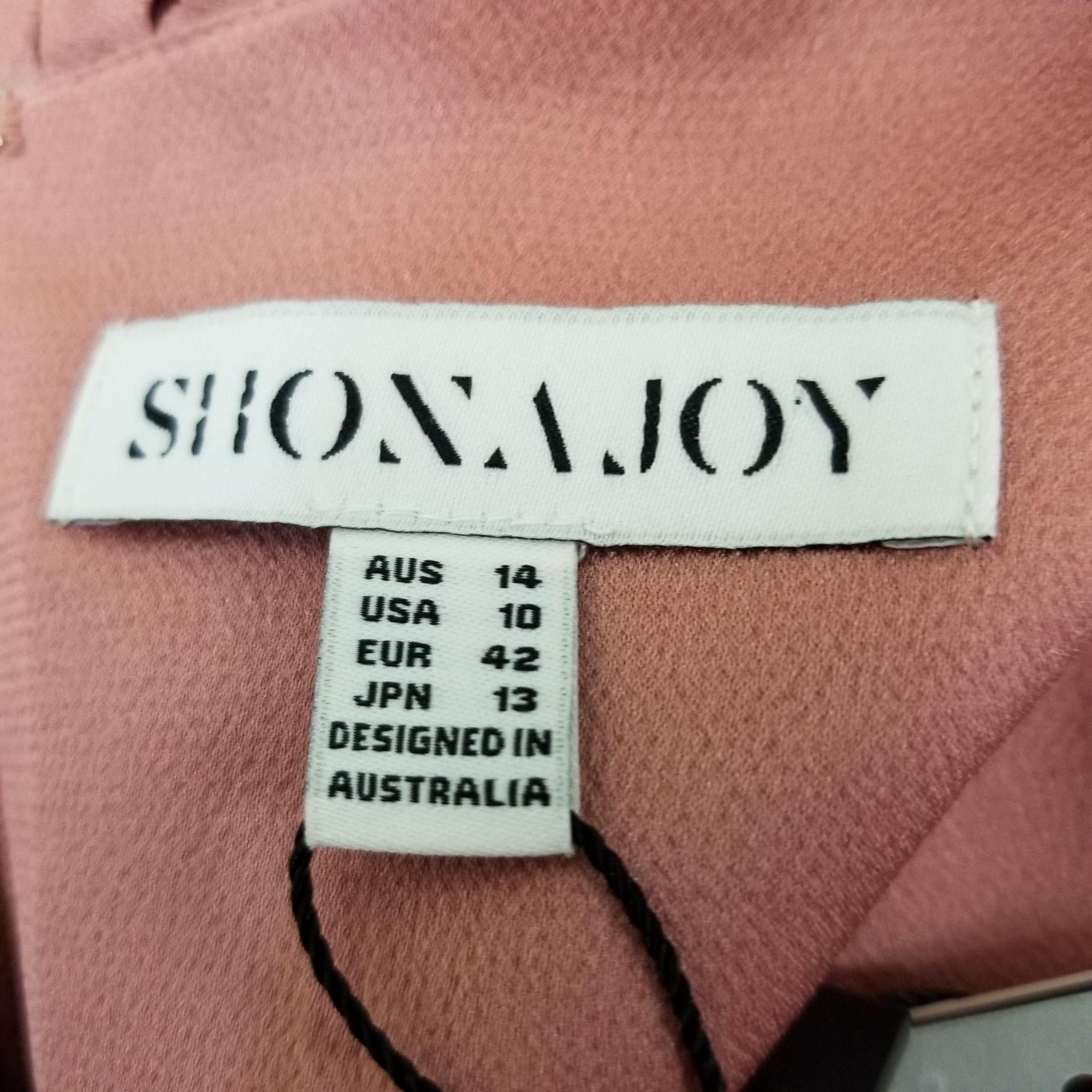 Shona Joy Shona Joy Luxe 10 Plunge Frill Draped Dress Rose Pink Formal Size L / US 10 / IT 46 - 7 Thumbnail