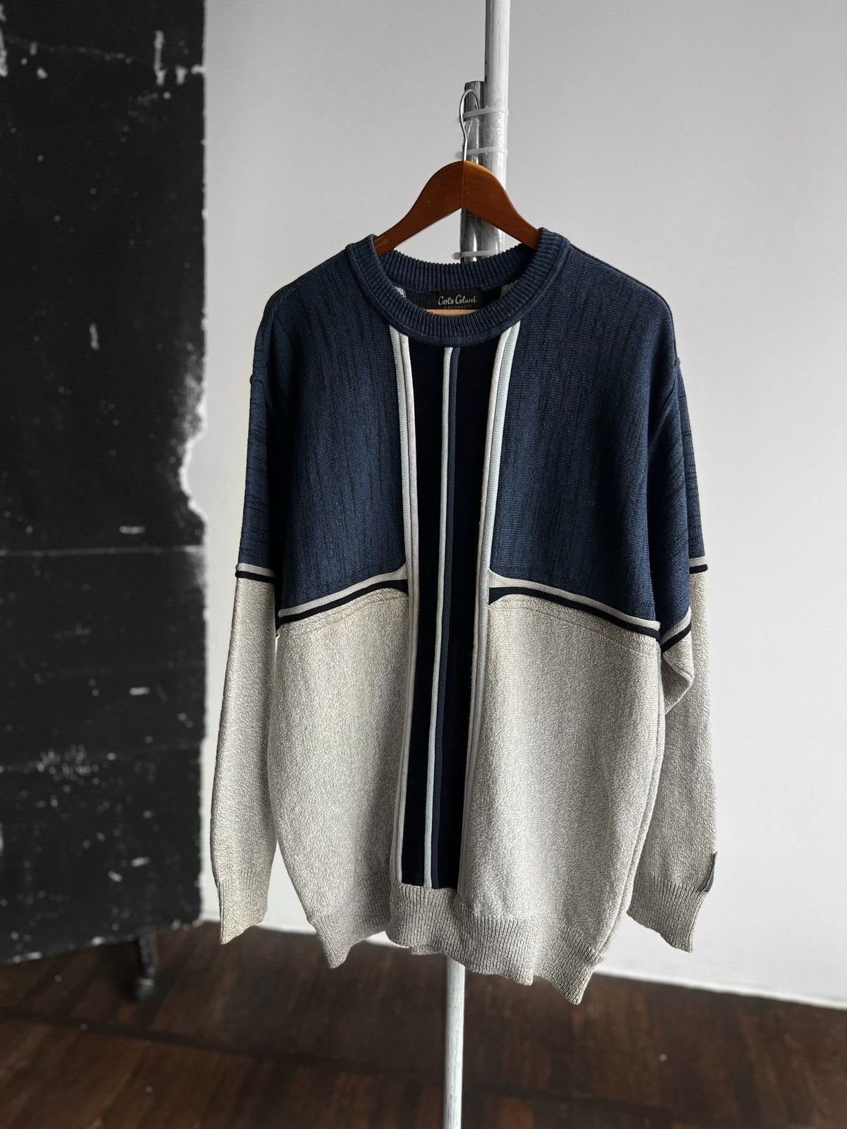 Carlo Colucci × Vintage Carlo Colucci Mens Vintage 90s Knit Long Sleeve Sweater Y2K Size US L / EU 52-54 / 3 - 1 Thumbnail