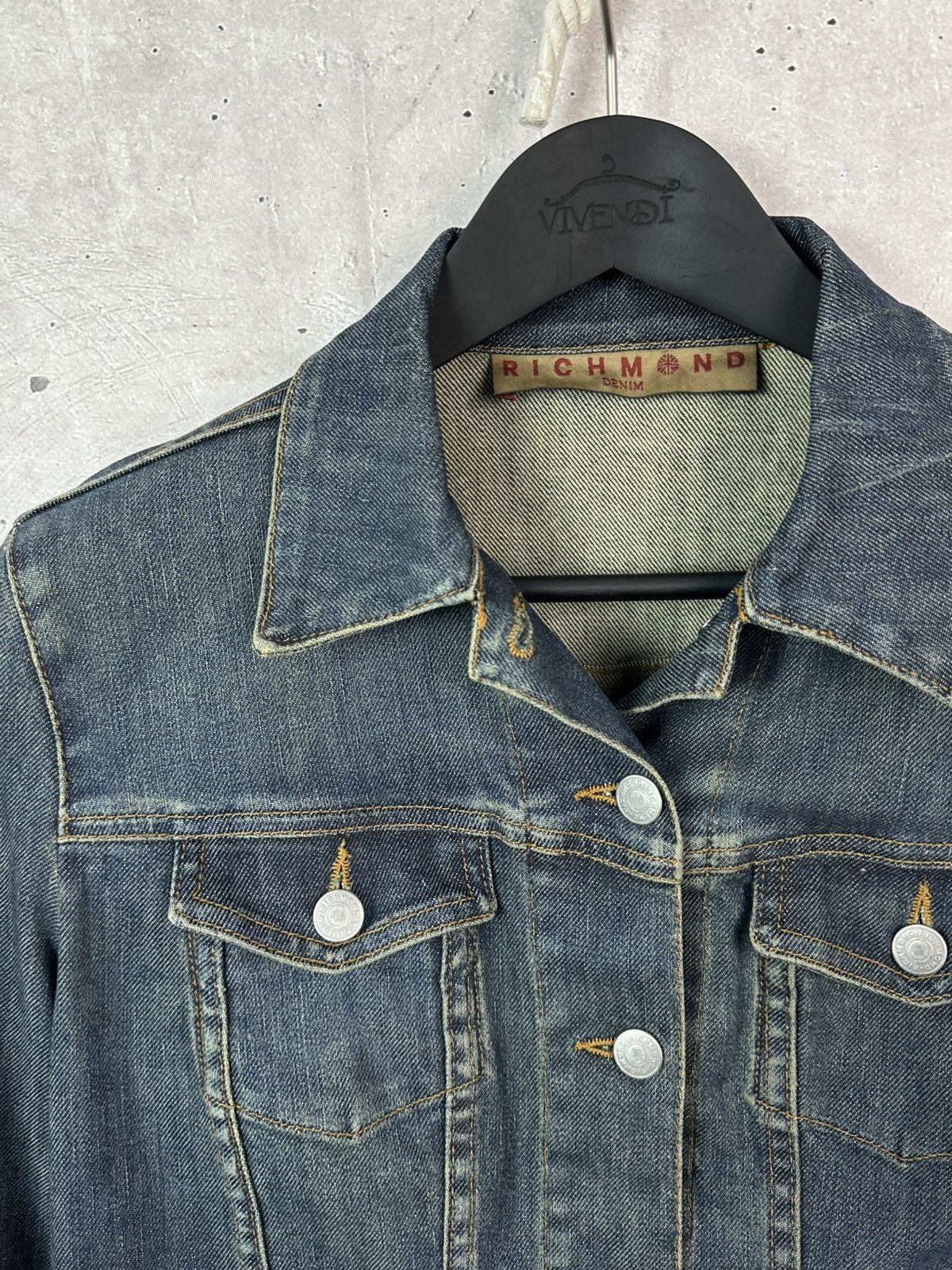 John Richmond Vintage Richmond Sequin Logo Denim Women’s Jacket Size S / US 4 / IT 40 - 6 Thumbnail