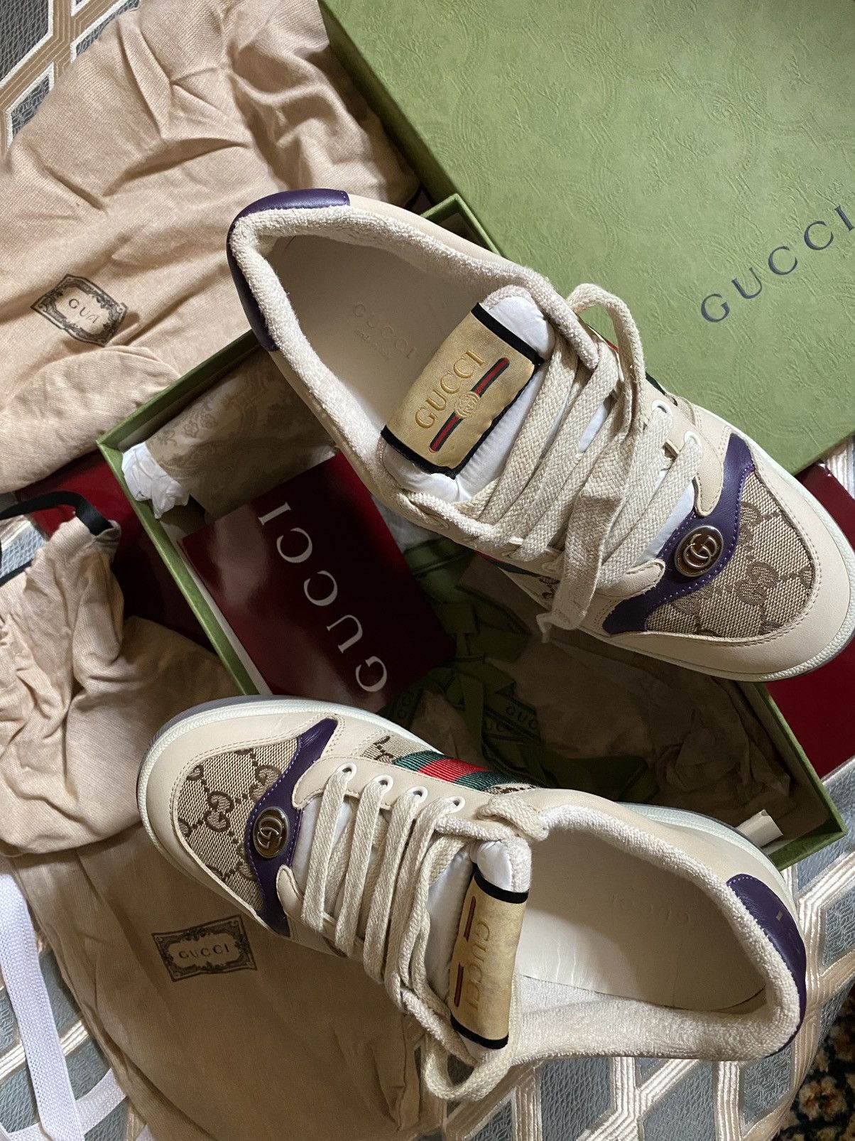 Gucci 🔥 GUCCI 🔥 Baskets Screener à motif GG pour femme Size US 7 / IT 37 - 3 Thumbnail