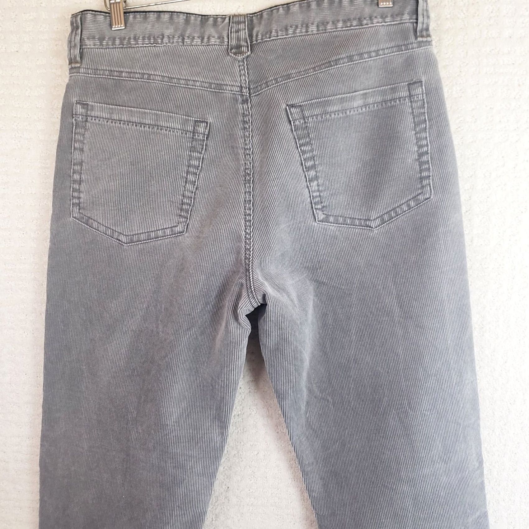 Carbon2Cobalt Carbon 2 Cobalt Pants Mens 33x33 Gray Corduroy Chino Flat Front Regular Fit Belt Loops Slash Pockets Logo Zipper Button Casual Polyester Cotton Size US 33 - 6 Thumbnail