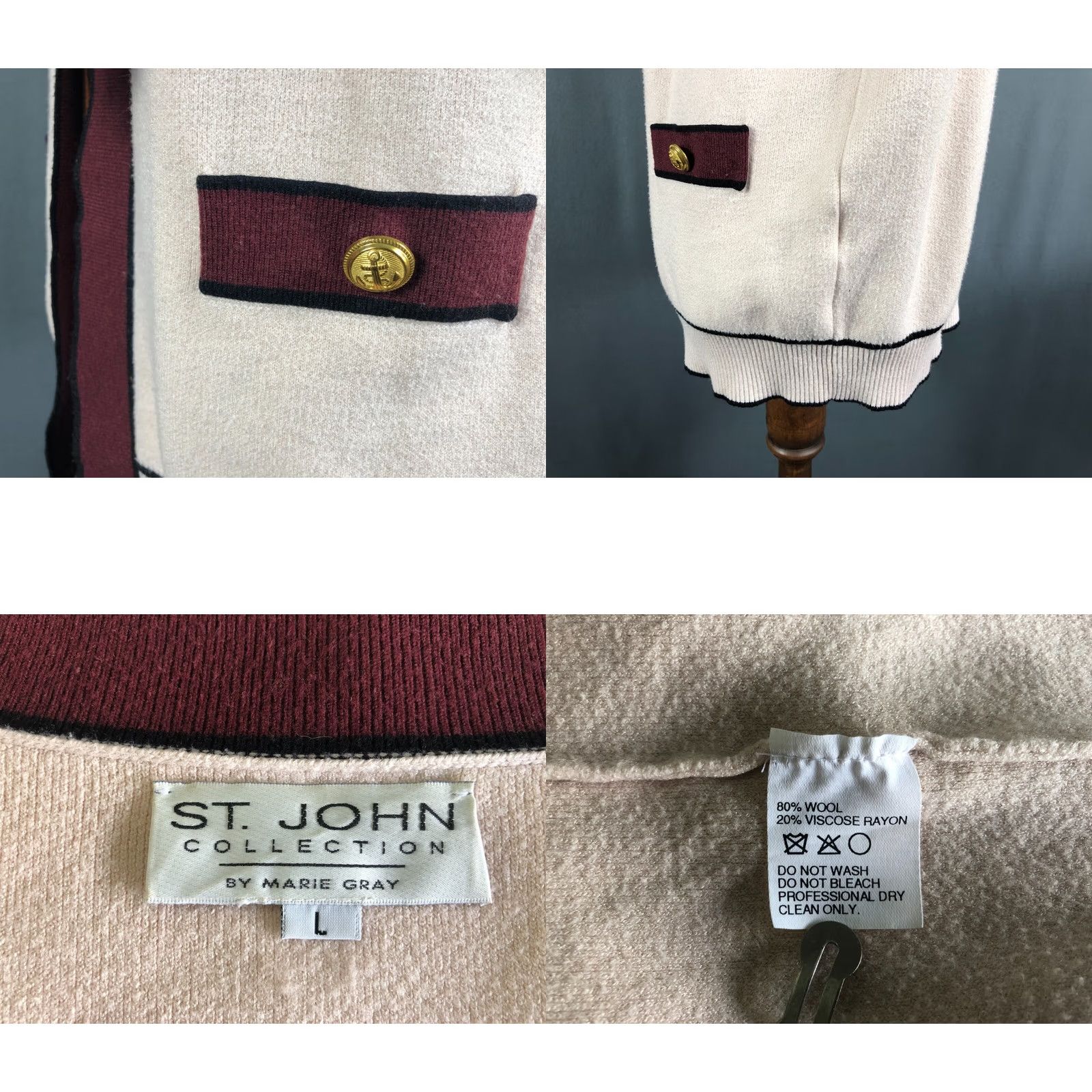 St. John St. John Collection By Marie Gray Cardigan Women Light Pink Size L Wool Size L / US 10 / IT 46 - 8 Thumbnail