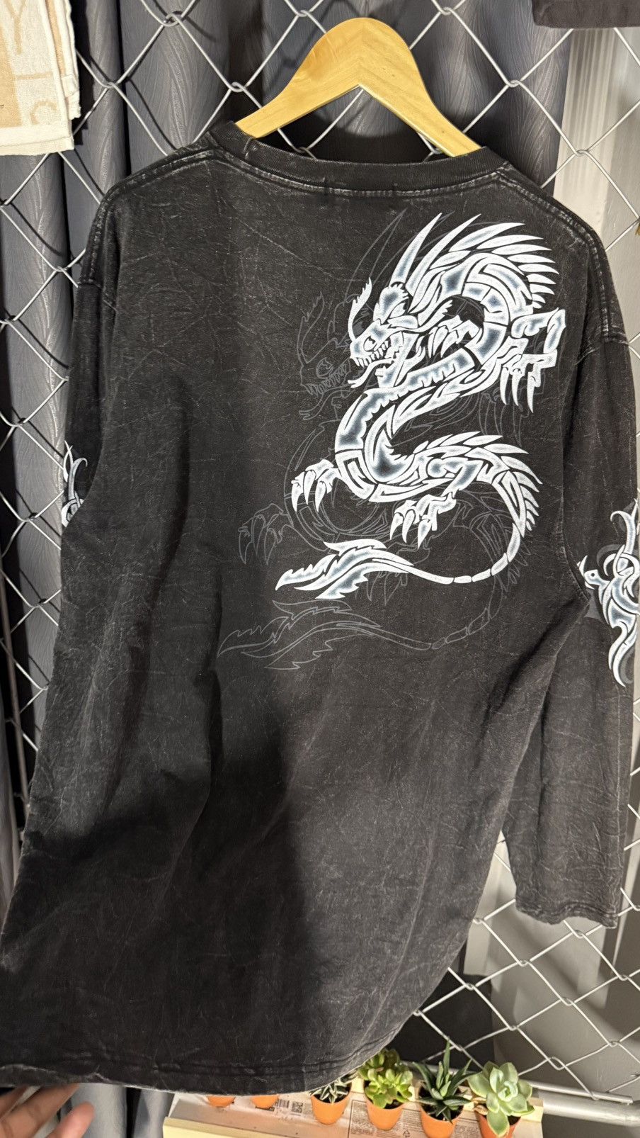 Vintage VINTAGE CROSSKEYS DOUBLE DRAGON ACID WASH LONG SLEEVE TSHIRT Size US L / EU 52-54 / 3 - 5 Thumbnail