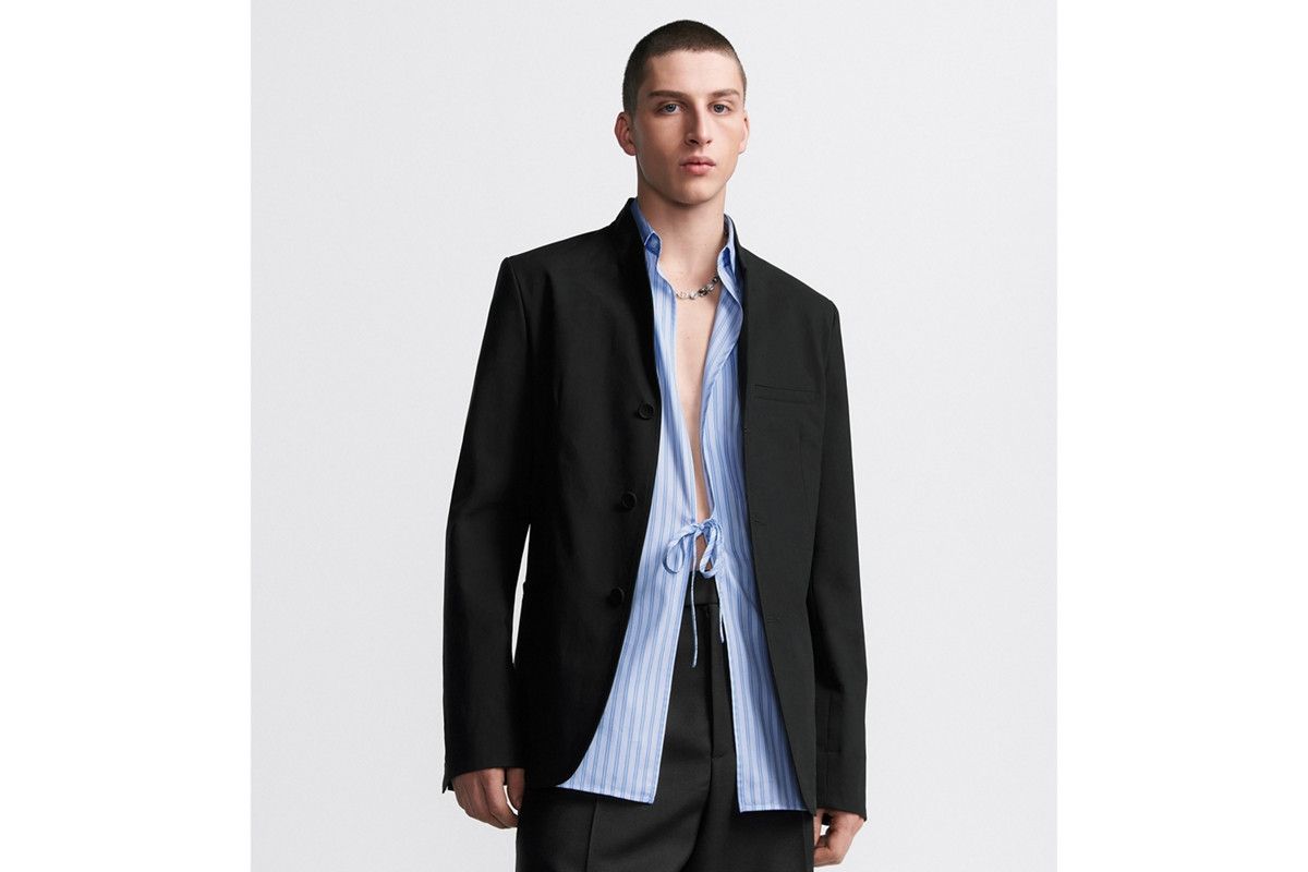 Dior o1bcso1str0226 Officer Collar Jacket in Black Size US M / EU 48-50 / 2 - 4 Thumbnail