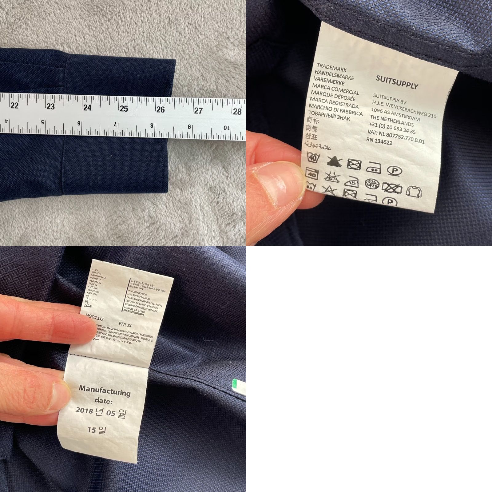 Suitsupply Suitsupply Traveller Dress Shirt Men 16.5 42 Navy Blue Slim Fit Long Sleeve Shirt Mens Navy Slim Fit Dress Shirt Size 42R - 8 Thumbnail