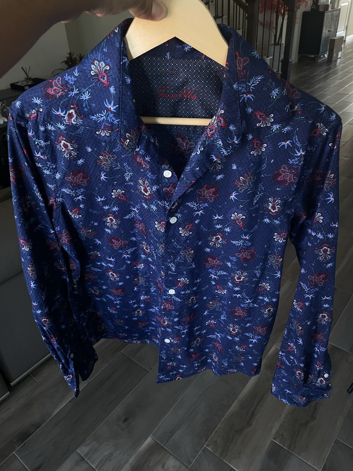 Tasso Elba Floral print button up shirt Size US S / EU 44-46 / 1 - 1 Thumbnail