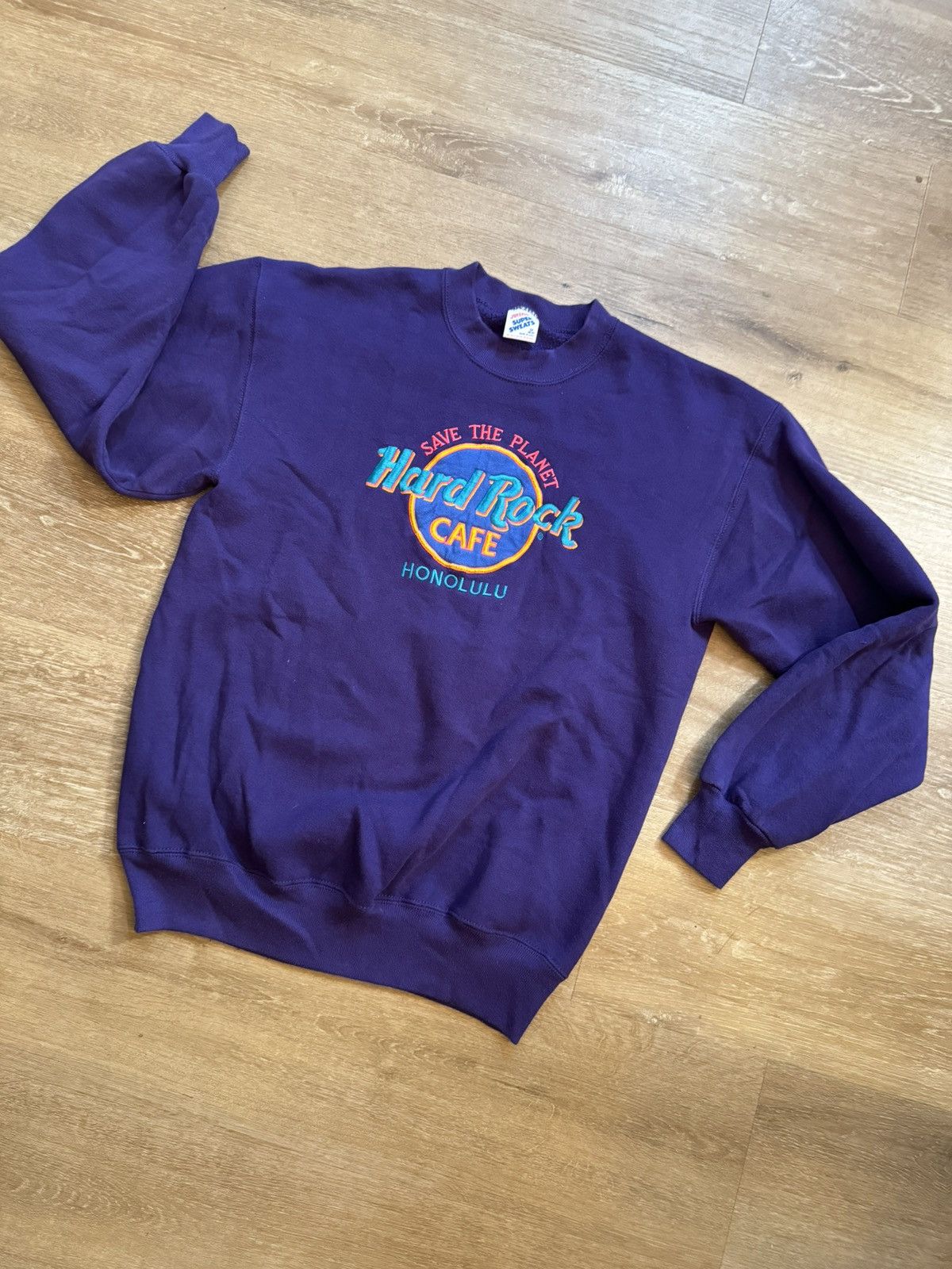 Hard Rock Cafe × Jerzees × Vintage Vintage Hard Rock Honolulu Crew Neck Embroidered Sweatshirt Size US M / EU 48-50 / 2 - 4 Thumbnail