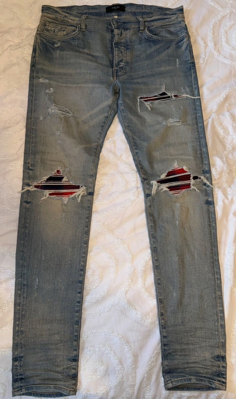 Amiri MX1 Plaid Clay Indigo Jean