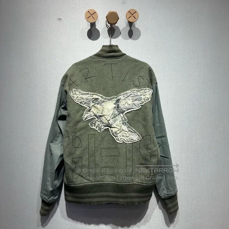 Greg Lauren Greg Lauren Military Green Wool Embroidered Baseball Jacke Size US L / EU 52-54 / 3 - 2 Thumbnail