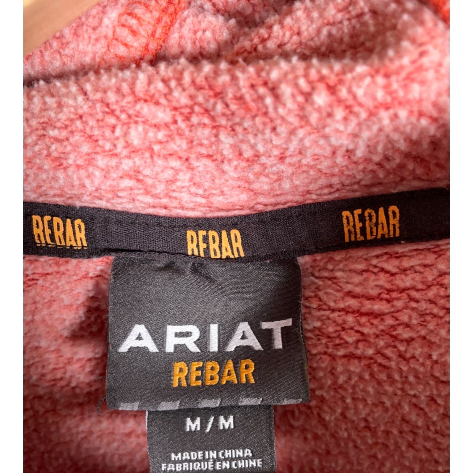 Ariat Ariat Rebar Hoodie Men's Medium Faded Red Orange Sweatshirt Embroidered Cotton Polyester Fleece Size US M / EU 48-50 / 2 - 3 Thumbnail
