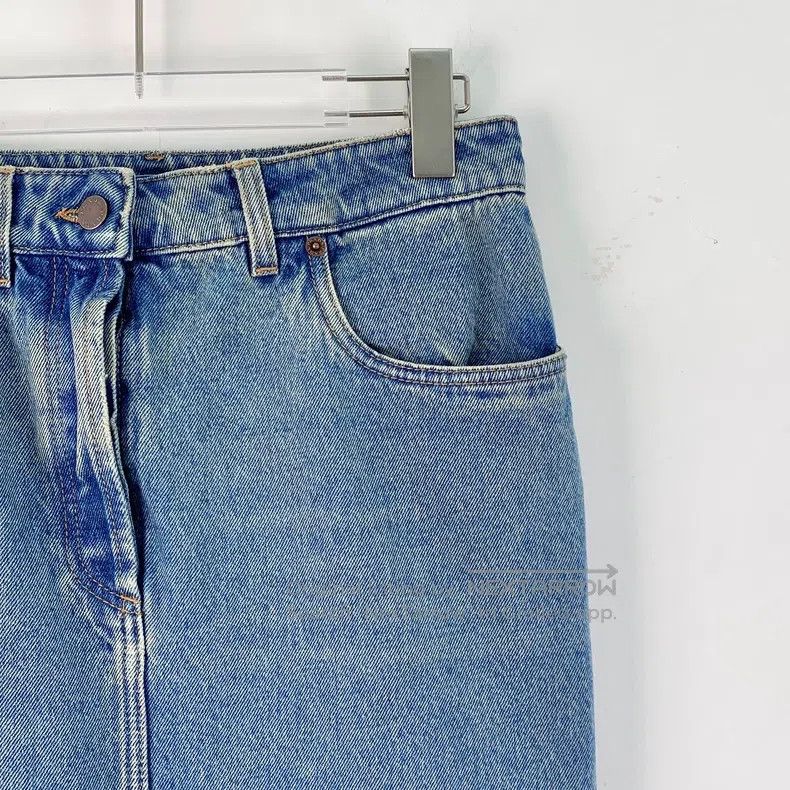 Prada Prada Blue triangle colour cotton washed denim skirt Size 25" / US 0 / IT 36 - 3 Thumbnail