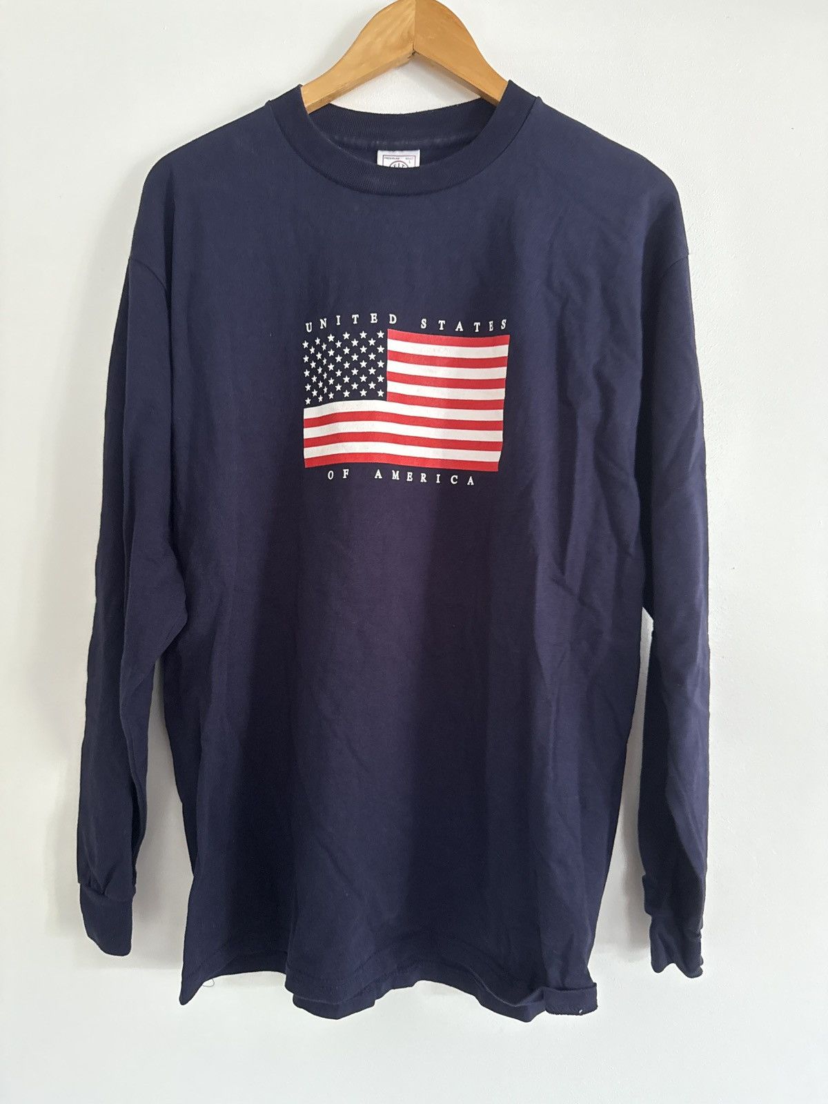 Vintage Vintage Navy Men’s Large USA Longsleeve Size US L / EU 52-54 / 3 - 1 Thumbnail