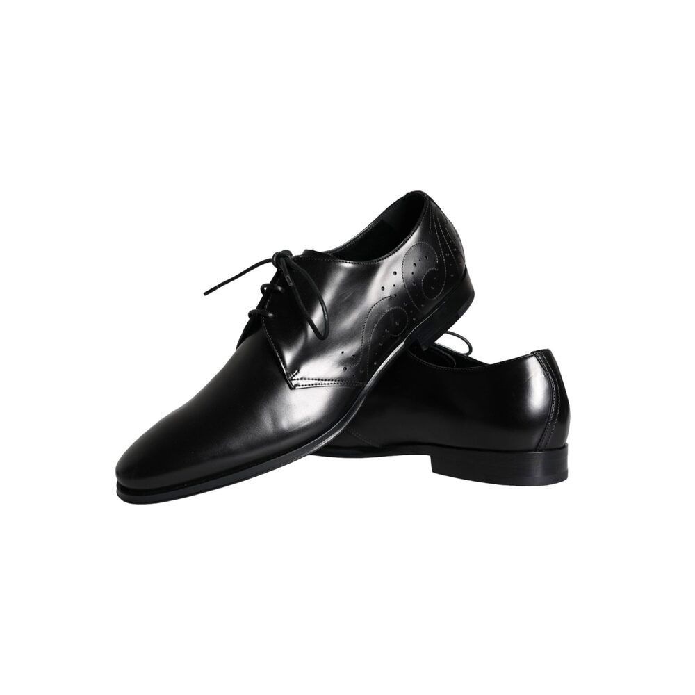 Dolce & Gabbana Dolce & Gabbana Black Calfskin Leather Derby Men Dress Shoes Size US 10 / EU 43 - 7 Thumbnail