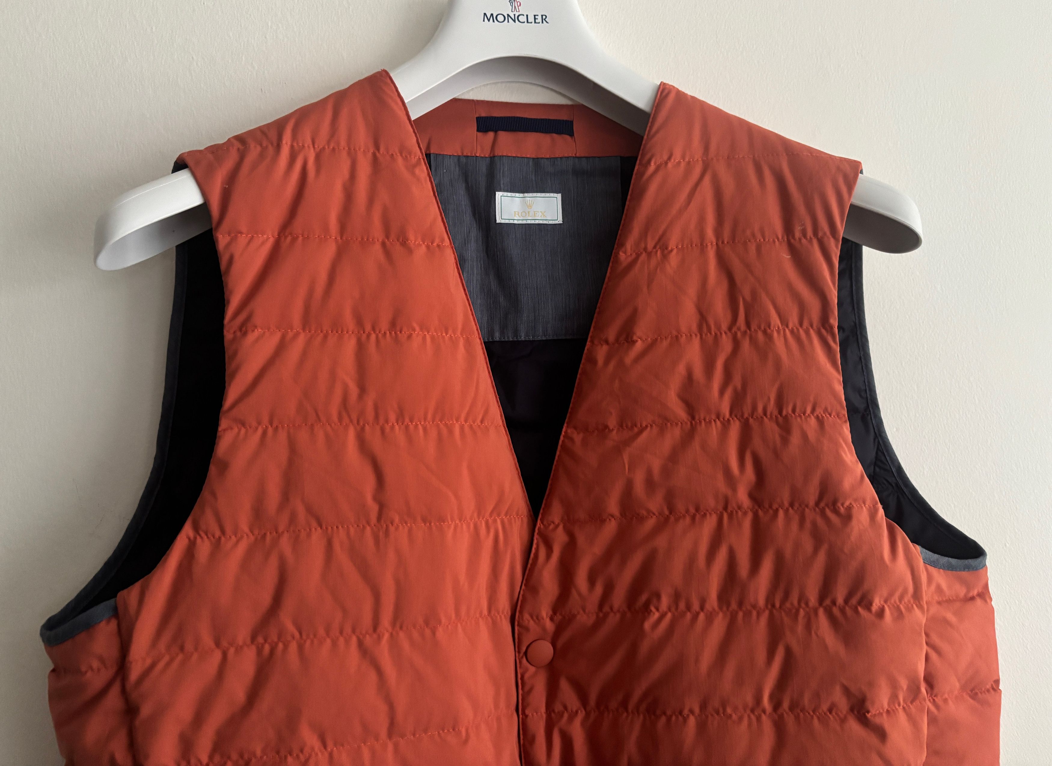 Fedeli RARE Rolex Quilted Orange Down Snap Button Padded Vest Size US M / EU 48-50 / 2 - 2 Thumbnail