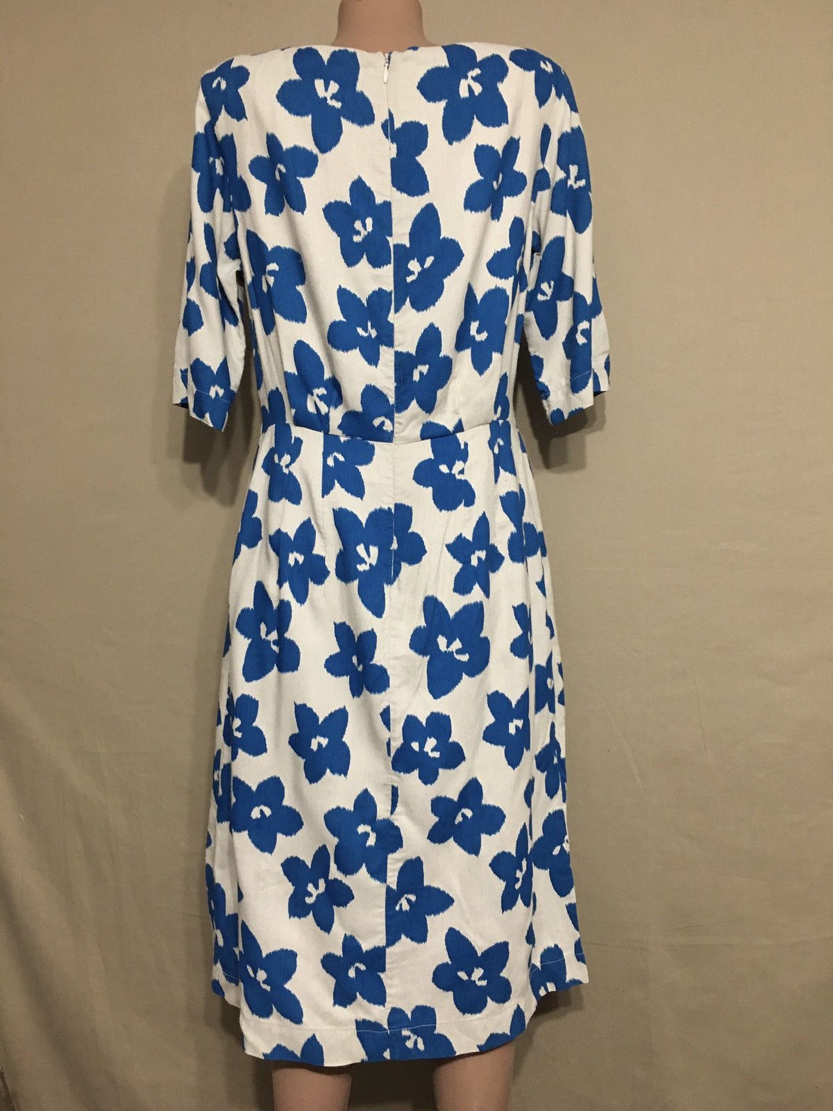 Designer TOAST England Linen Blend Flower Print Dress Size UK 14 Size L / US 10 / IT 46 - 4 Thumbnail