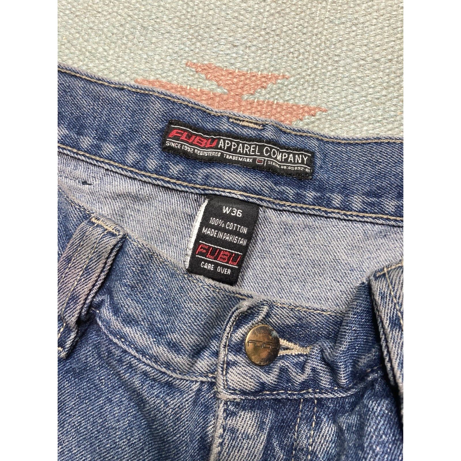 Fubu VINTAGE FUBU Baggy Jeans Shorts Jorts Wide Leg Hip Hop 35 IN Mens Blues 35 14” Inseam 25” Outseam Size US 35 - 8 Thumbnail