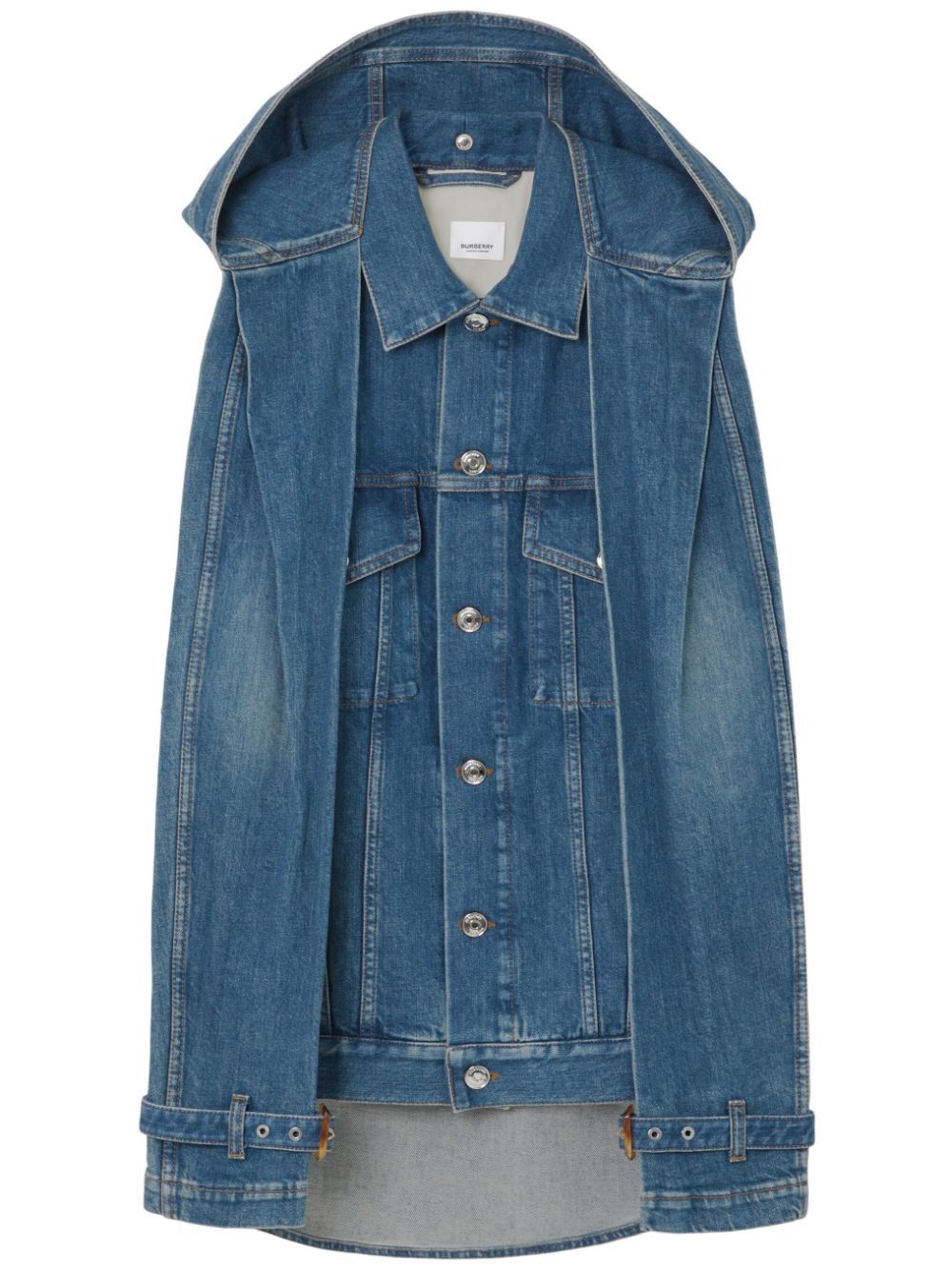 image of Burberry O1Srvl11E0424 Denim Jacket In Blue, Women's (Size Medium)
