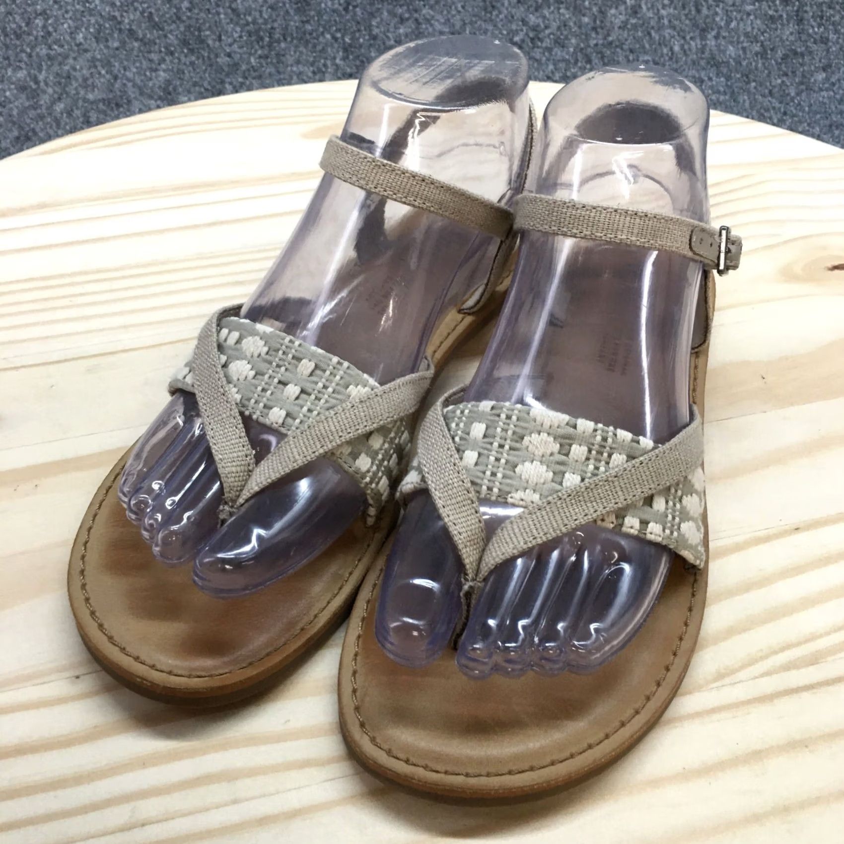 Toms TOMS Lexie Sandals Womens Slingback Flat Brown Fabric Casual Shoes Size US 7 / IT 37 - 3 Thumbnail