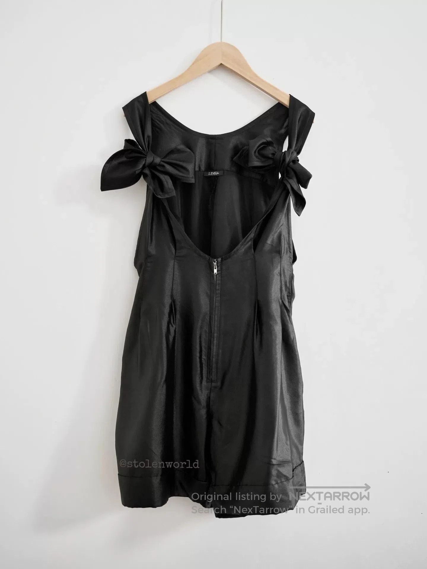 Limi Feu black bow tie jumpsuit with adjustable straps. Size S / US 4 / IT 40 - 7 Thumbnail
