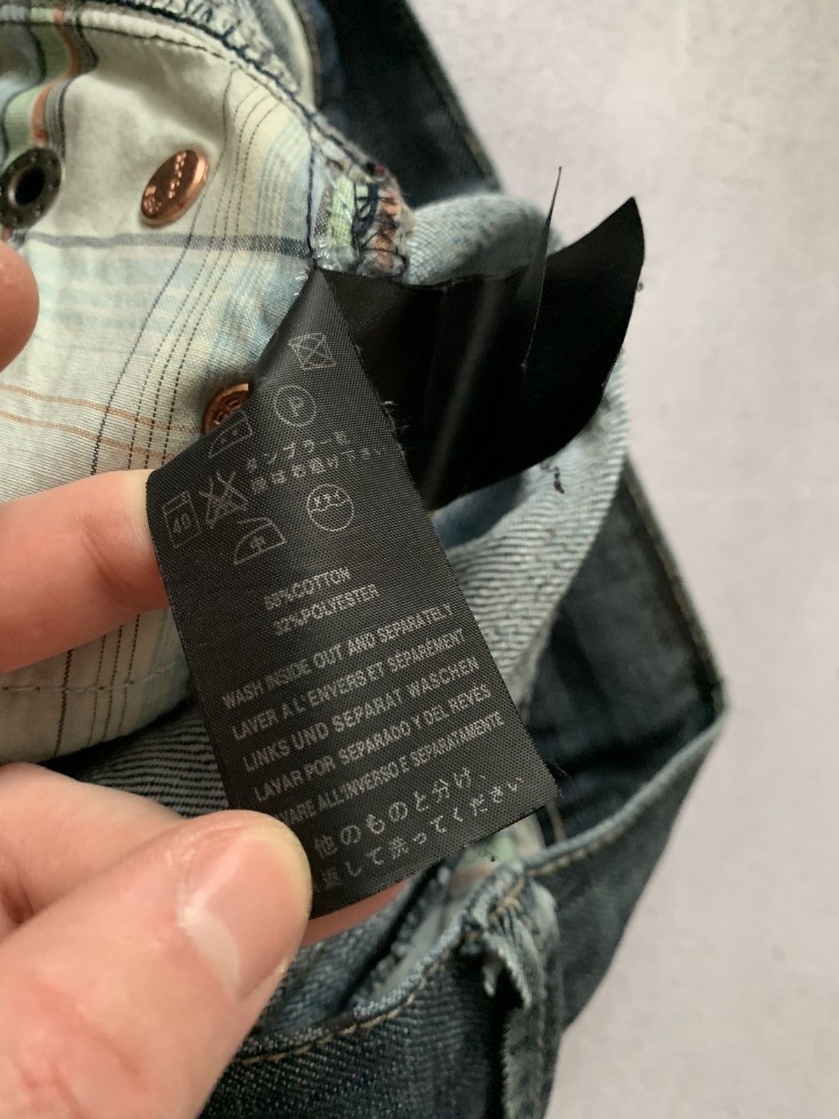Japanese Brand 883 Police Jeans Dirty Baggy Denim Pants Distressed Crazy Size US 32 / EU 48 - 19 Thumbnail