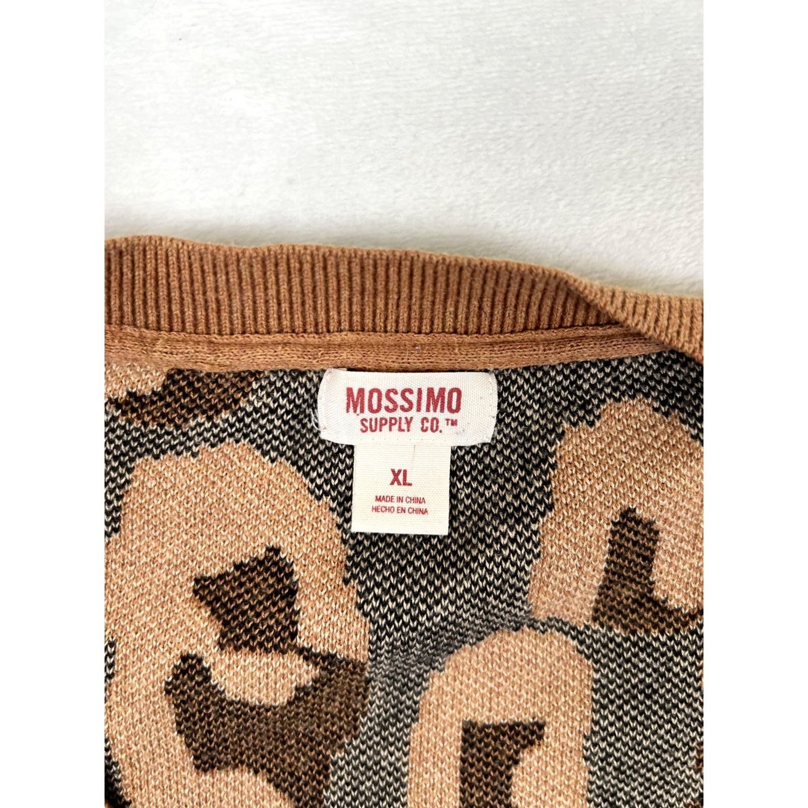 Mossimo VINTAGE Mossimo Supply Co. Sweater Womens XL Brown Leopard Print Cardigan Knit Size XL / US 12-14 / IT 48-50 - 2 Thumbnail