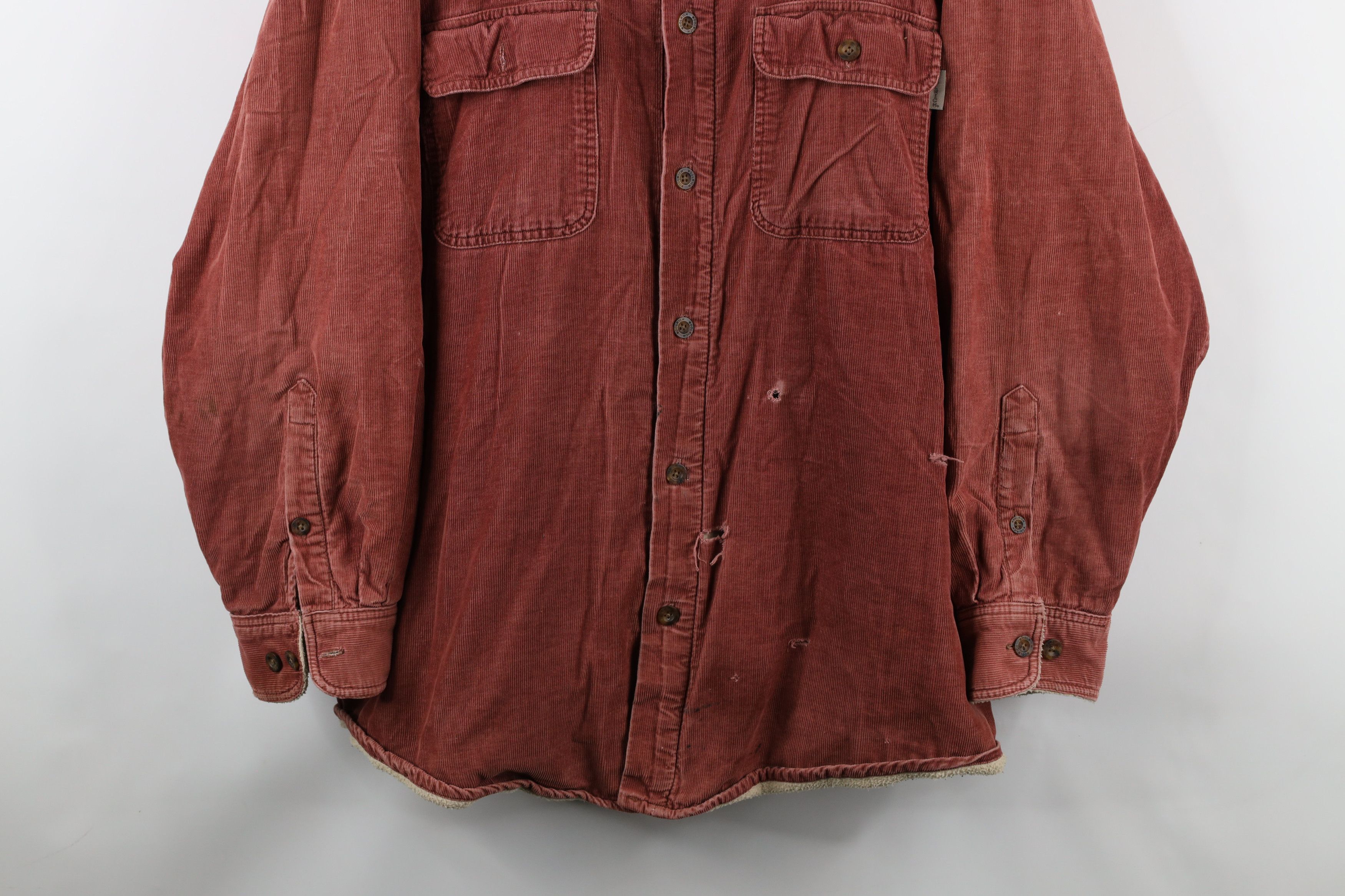 Vintage Vintage Woolrich Fleece Lined Corduroy Button Shirt Jacket Size US XXL / EU 58 / 5 - 3 Thumbnail