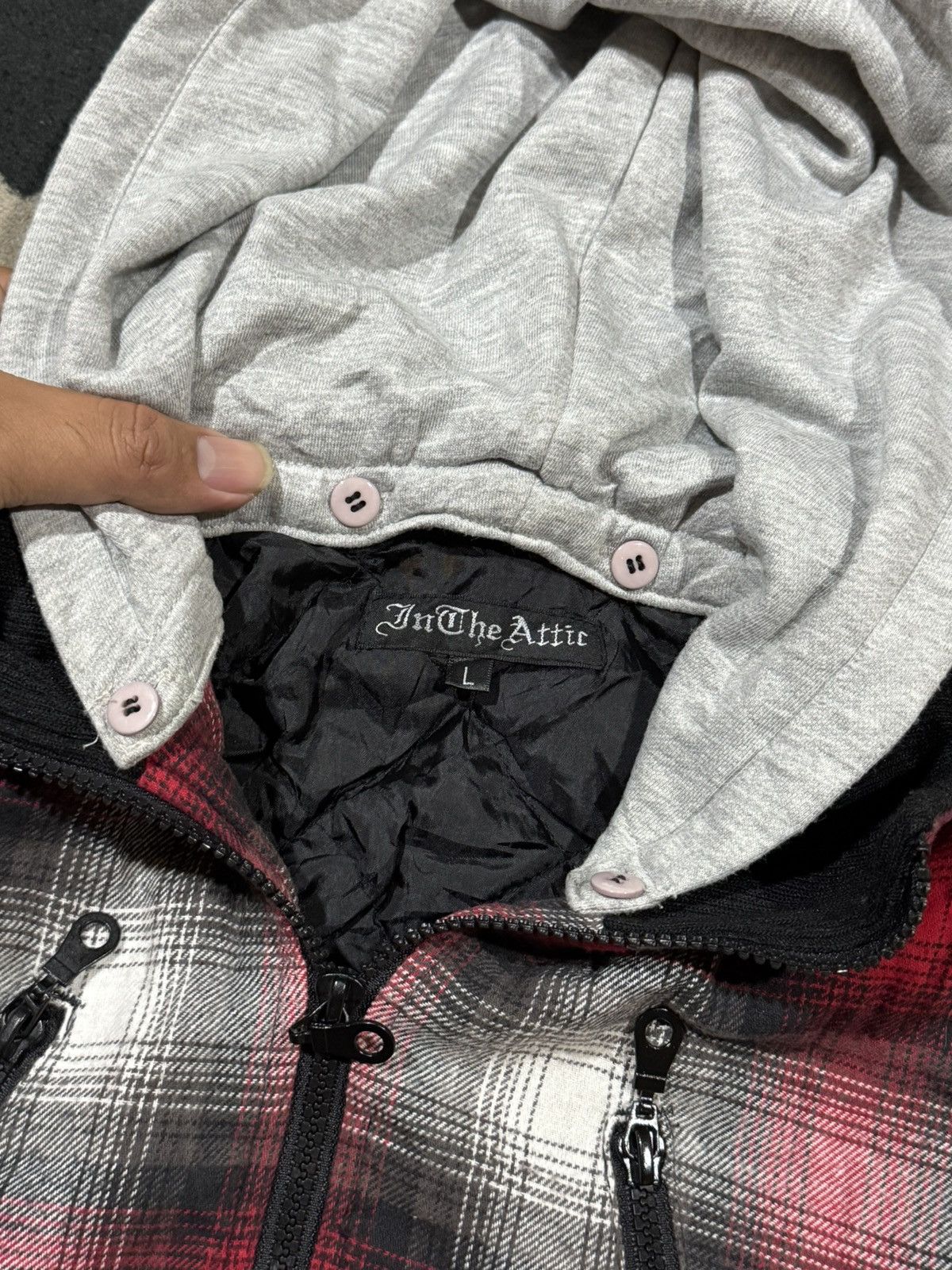 Intheattic Japanese Plaid Jacket Hoodie