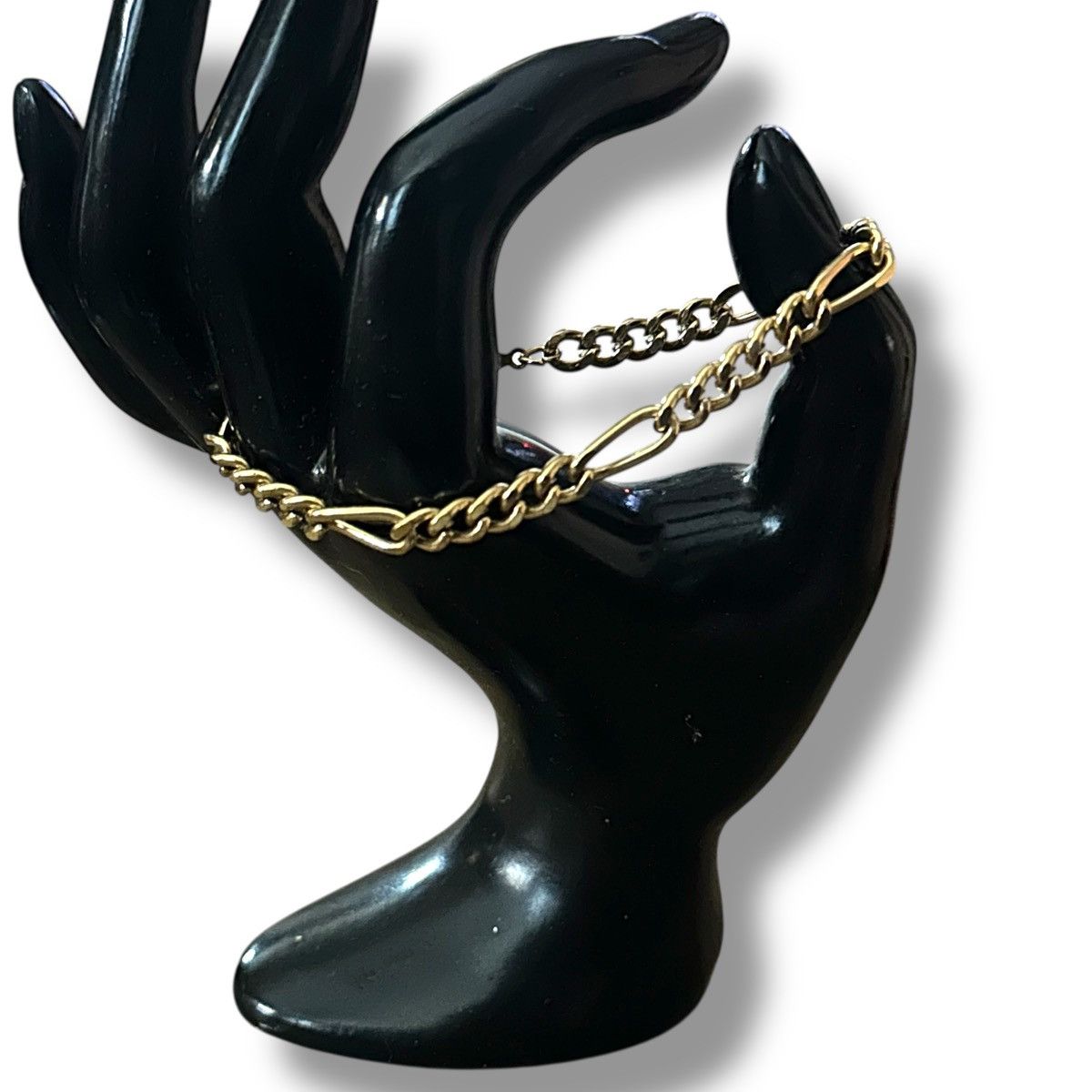 Vintage Vintage gold tone figaro chain bracelet Size ONE SIZE - 3 Thumbnail