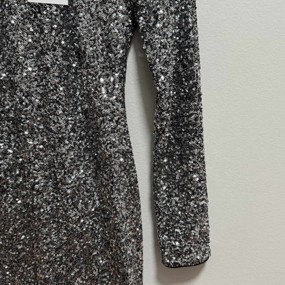 Frame NWT FRAME silver sequin long sleeve mini dress metallic Size S / US 4 / IT 40 - 7 Thumbnail