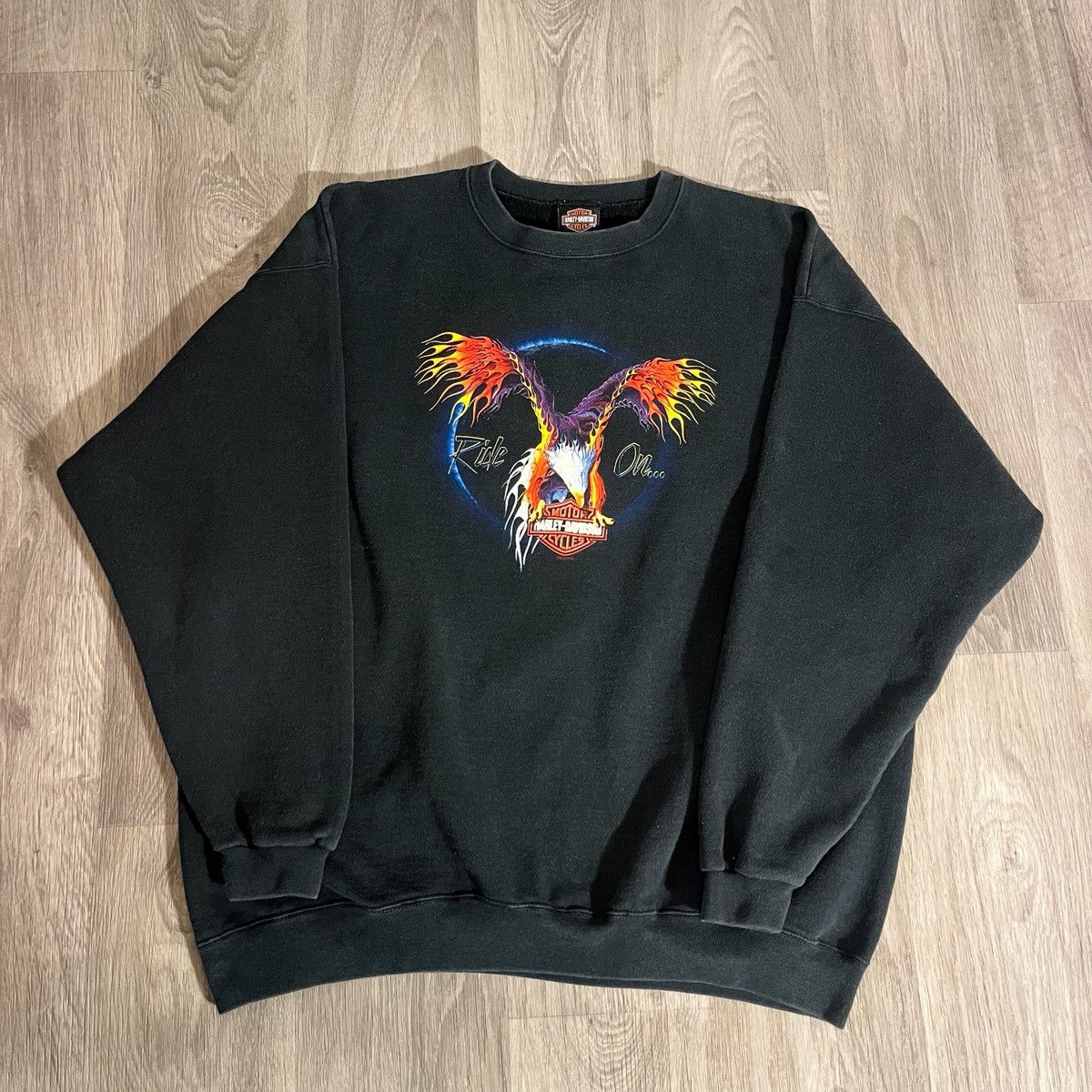 Harley Davidson Vintage 90s Harley Davidson Sweatshirt Eagle Size XXL ERD Size US XXL / EU 58 / 5 - 1 Thumbnail