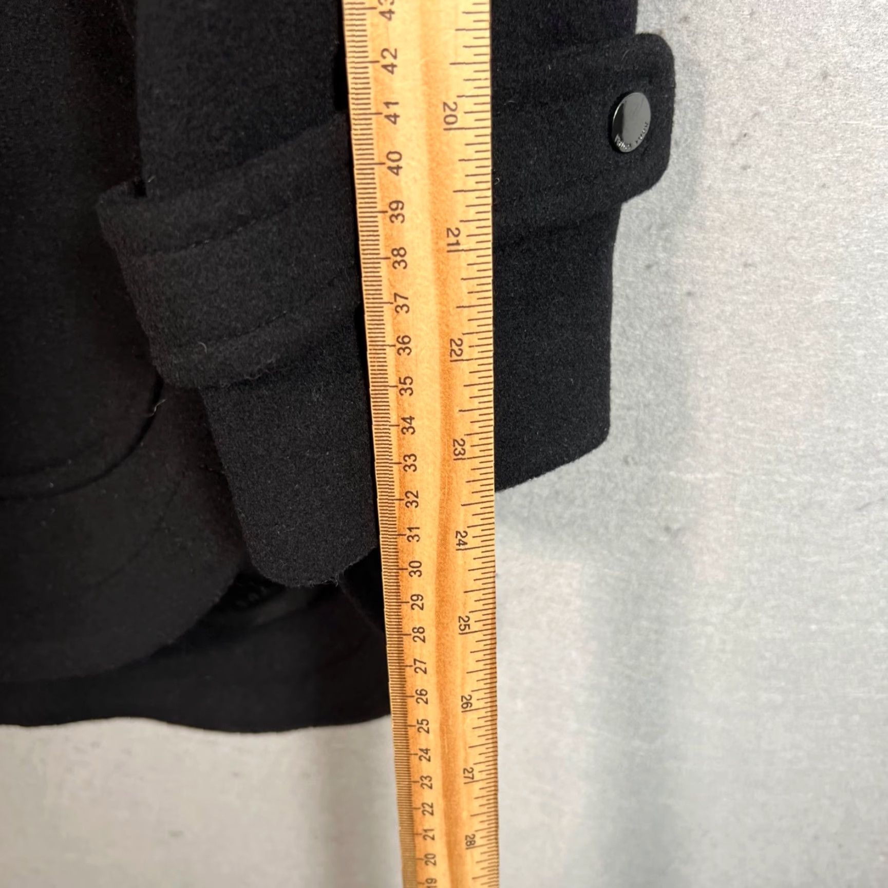 Trina Turk Trina Turk Womens Coat 12 Wool-Blend Black Overcoat W/ Real Fur Collar Size XL / US 12-14 / IT 48-50 - 7 Thumbnail
