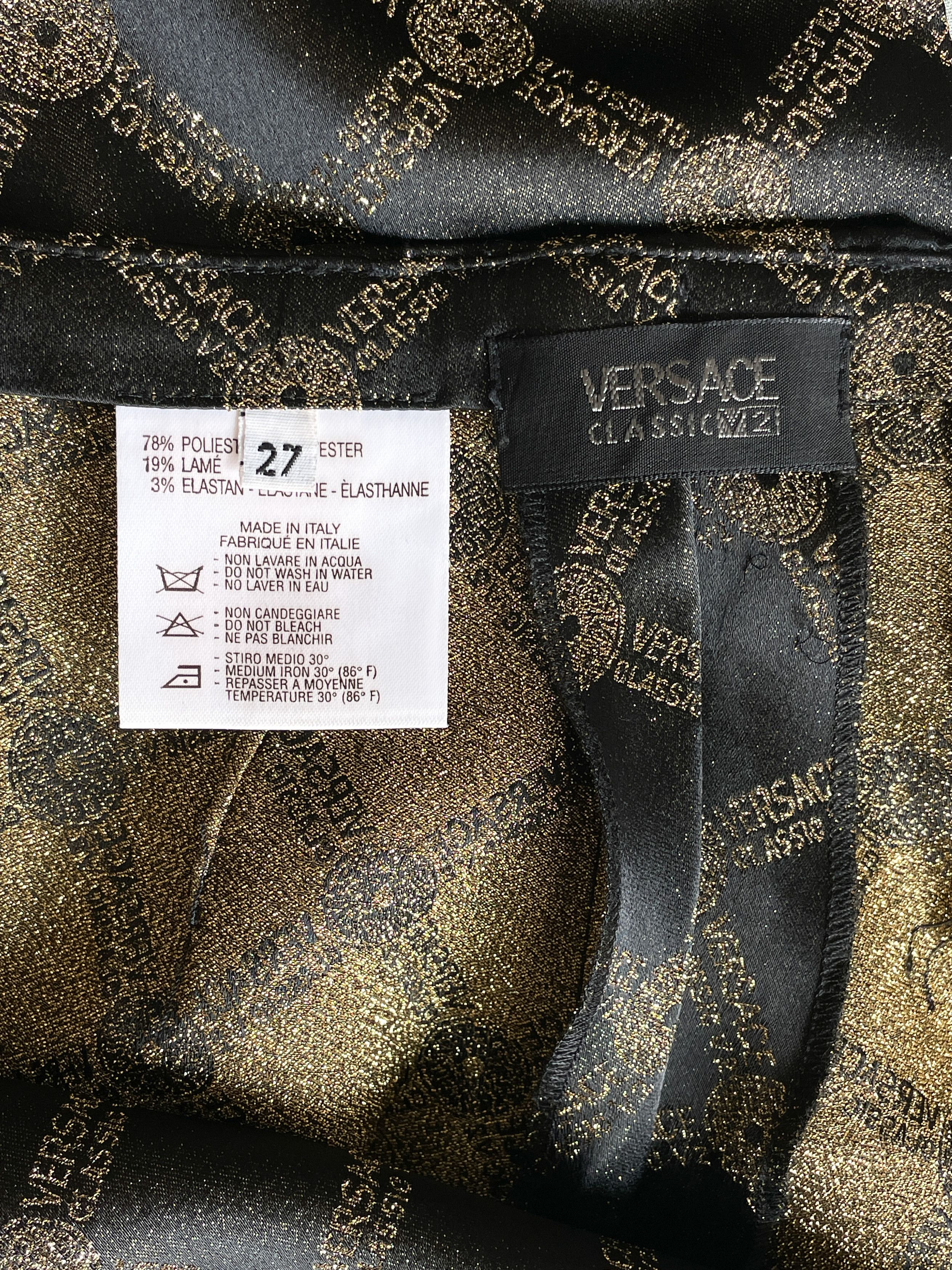 Versace black and gold pants Size 24" / US 00 / IT 34 - 6 Thumbnail