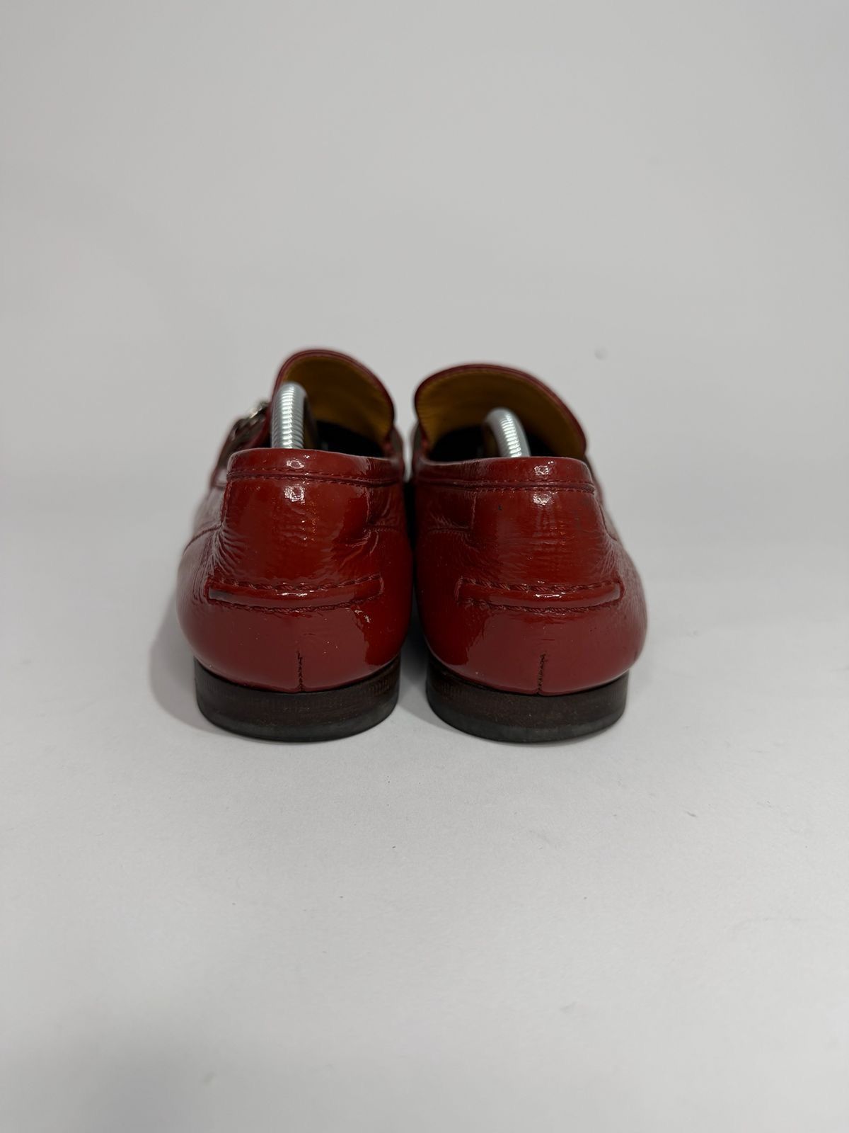 Gucci Gucci Patent Leather Web Horsebit Loafers - Size 38 Size US 8 / IT 38 - 4 Thumbnail