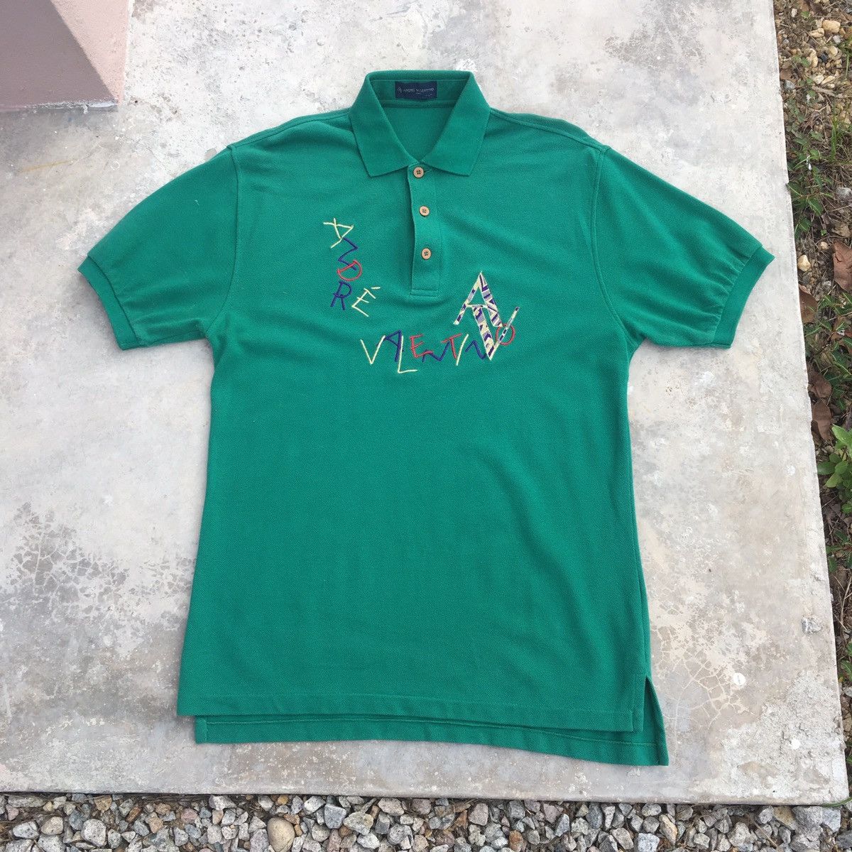 Valentino Vintage André Valentino Embroidery Polo Tee Size US M / EU 48-50 / 2 - 1 Thumbnail
