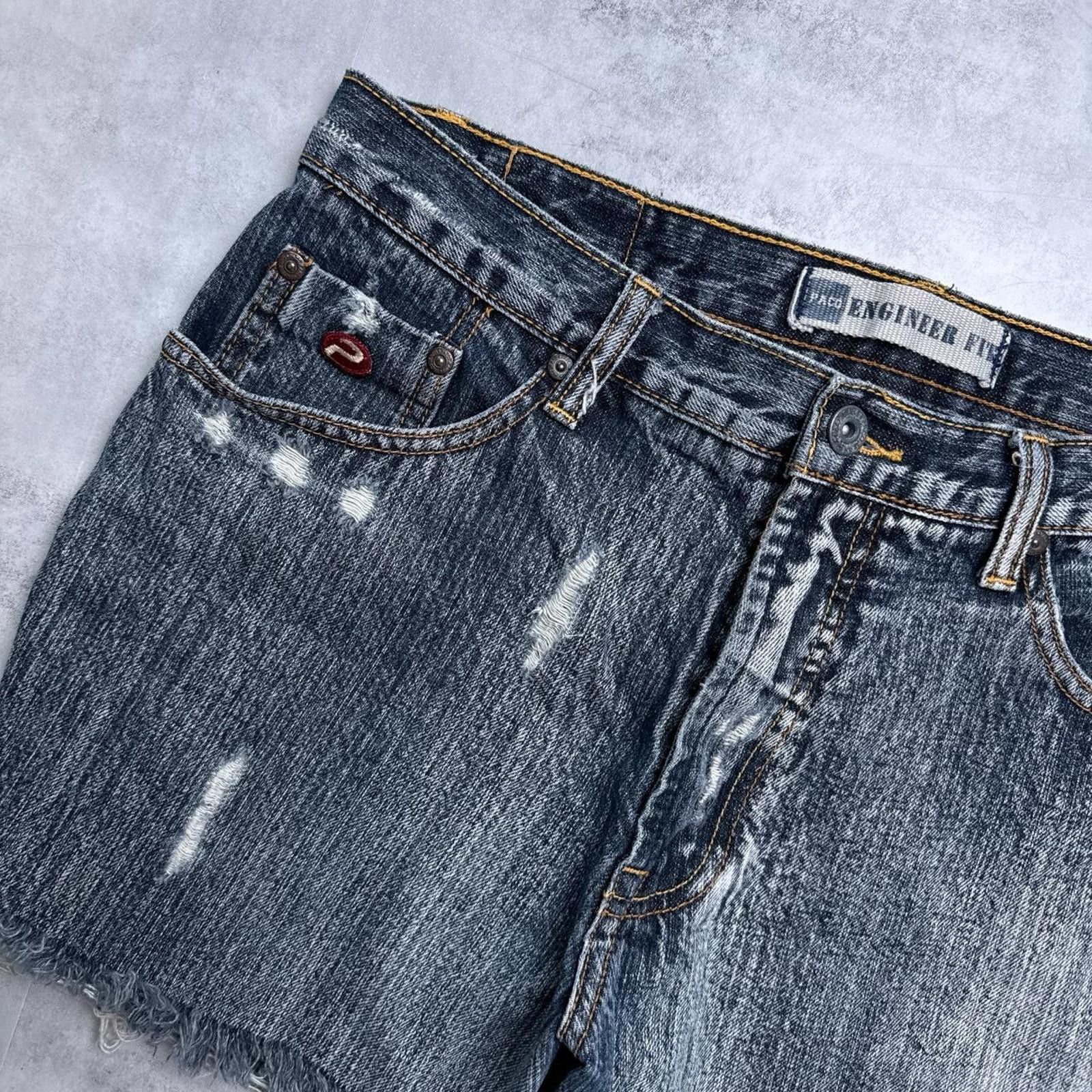 Pacsun Y2K Paco Jeans Engineer Fit 00s Denim navy shorts Size 24" / US 00 / IT 34 - 7 Thumbnail